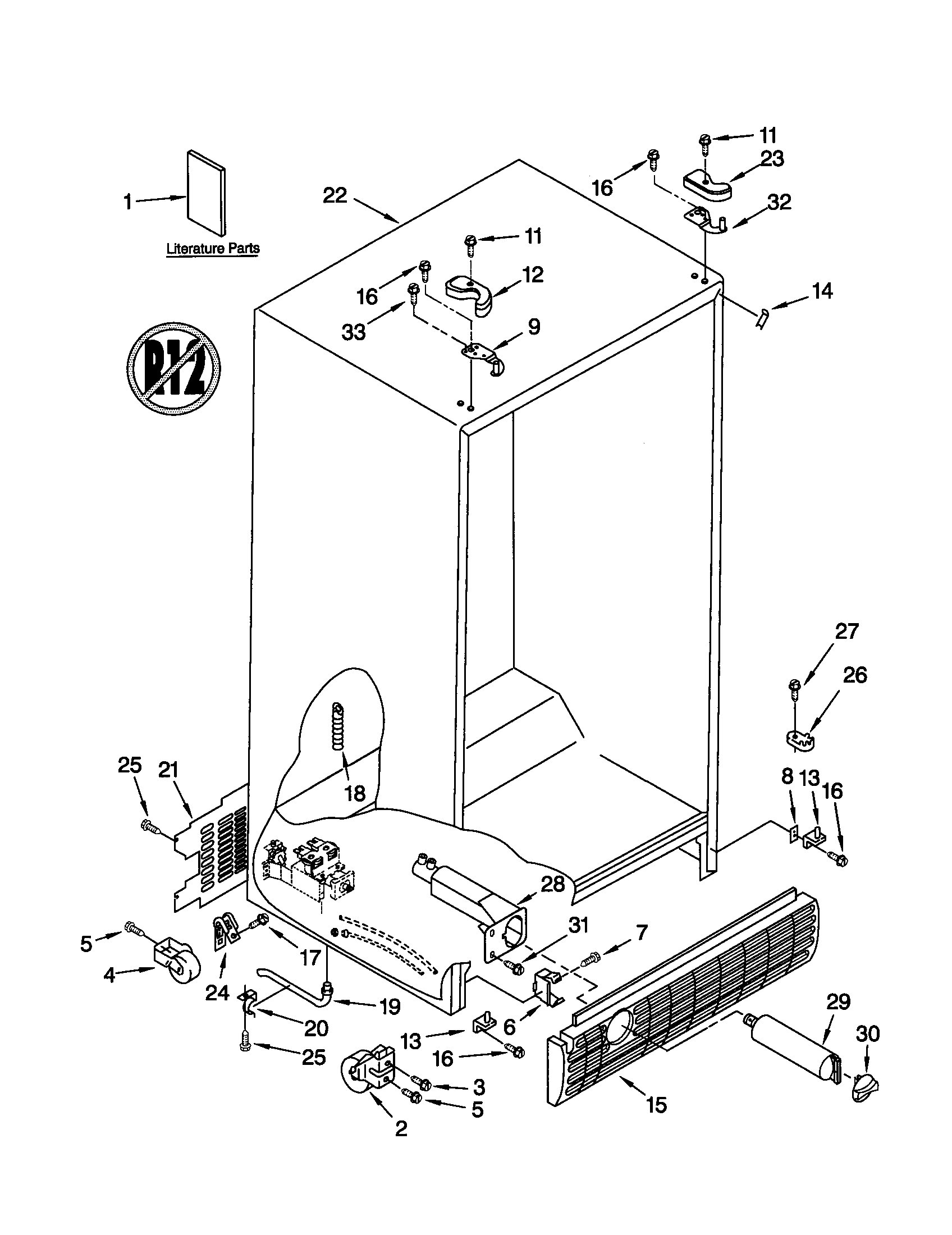 10651554101 Cabinet appliance exploded-view parts diagram