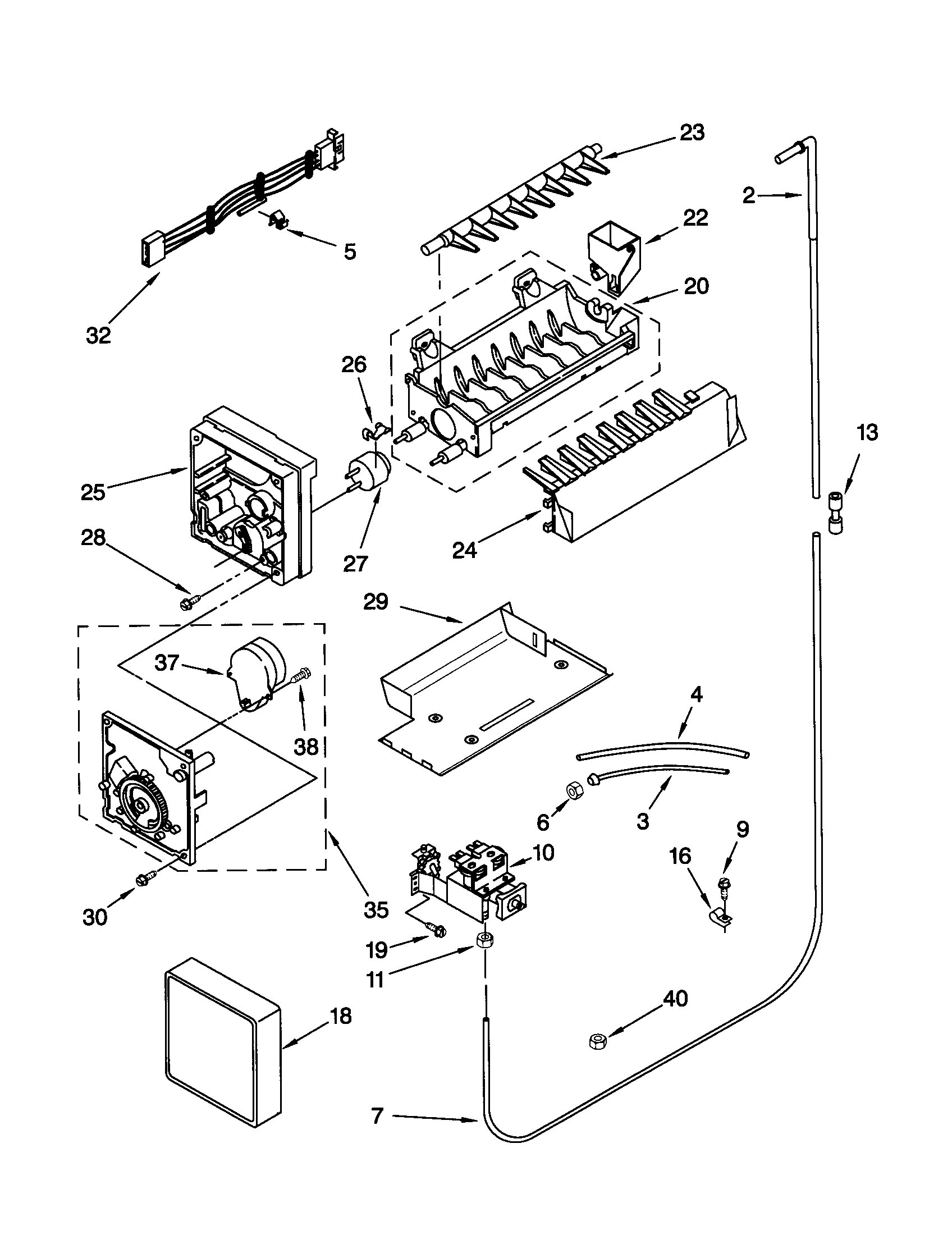 10651569101 Icemaker appliance exploded-view parts diagram