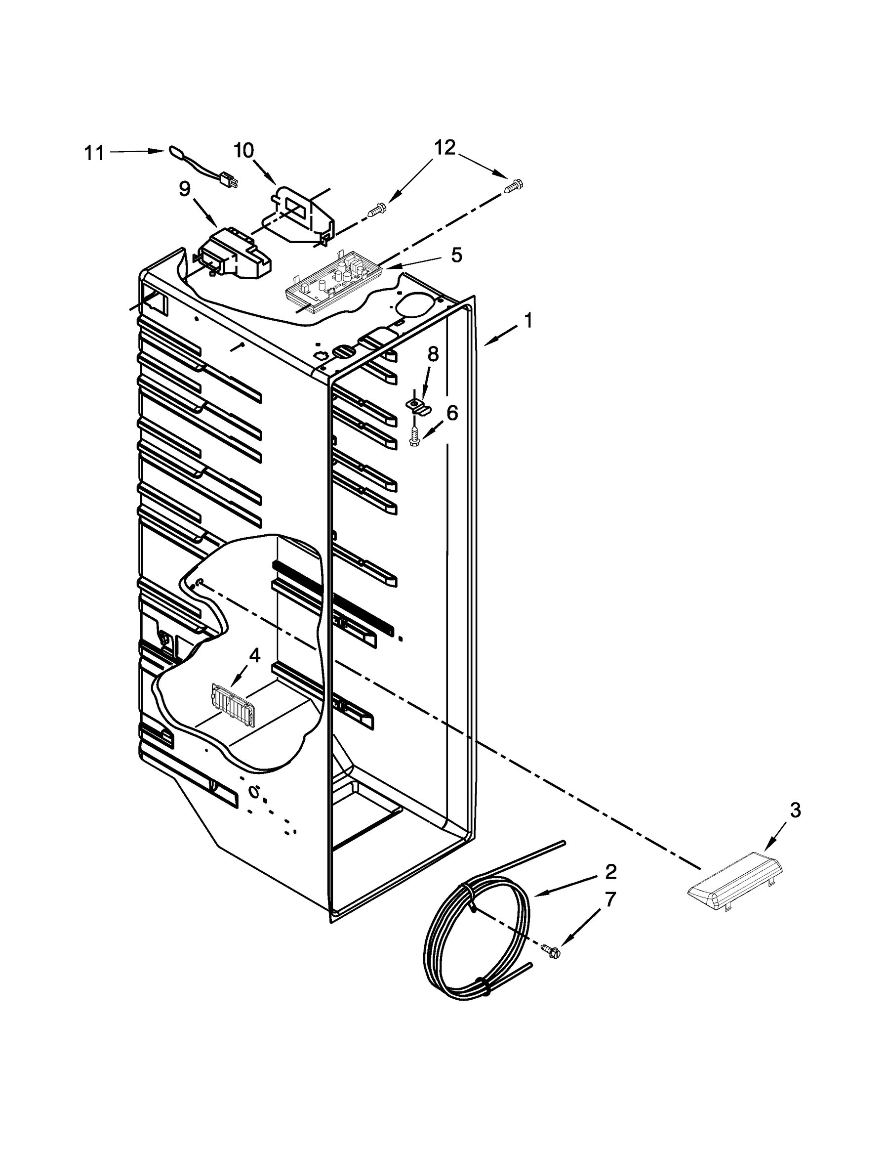 10651792411 Refrigerator liner parts appliance exploded-view parts diagram