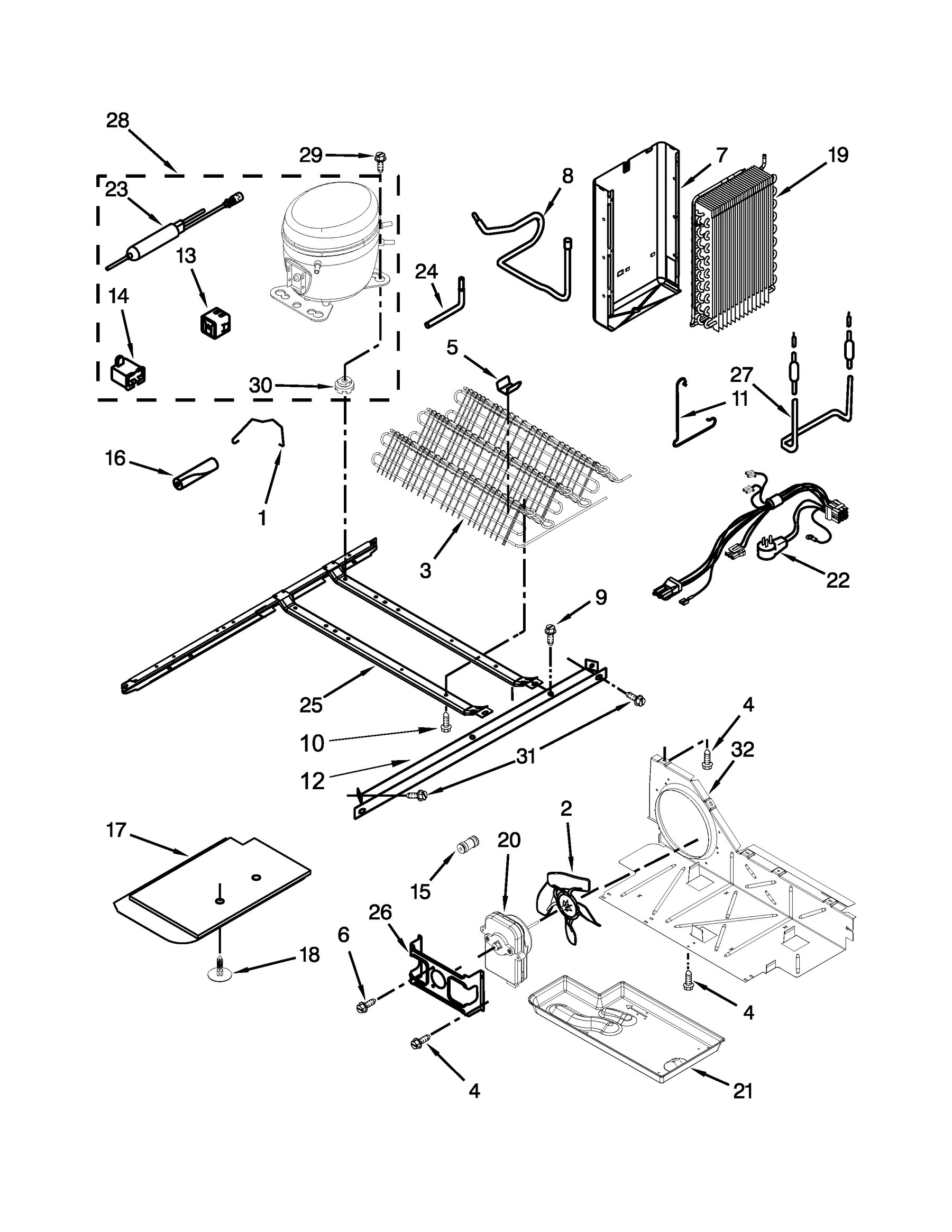 10651793412 Unit parts appliance exploded-view parts diagram