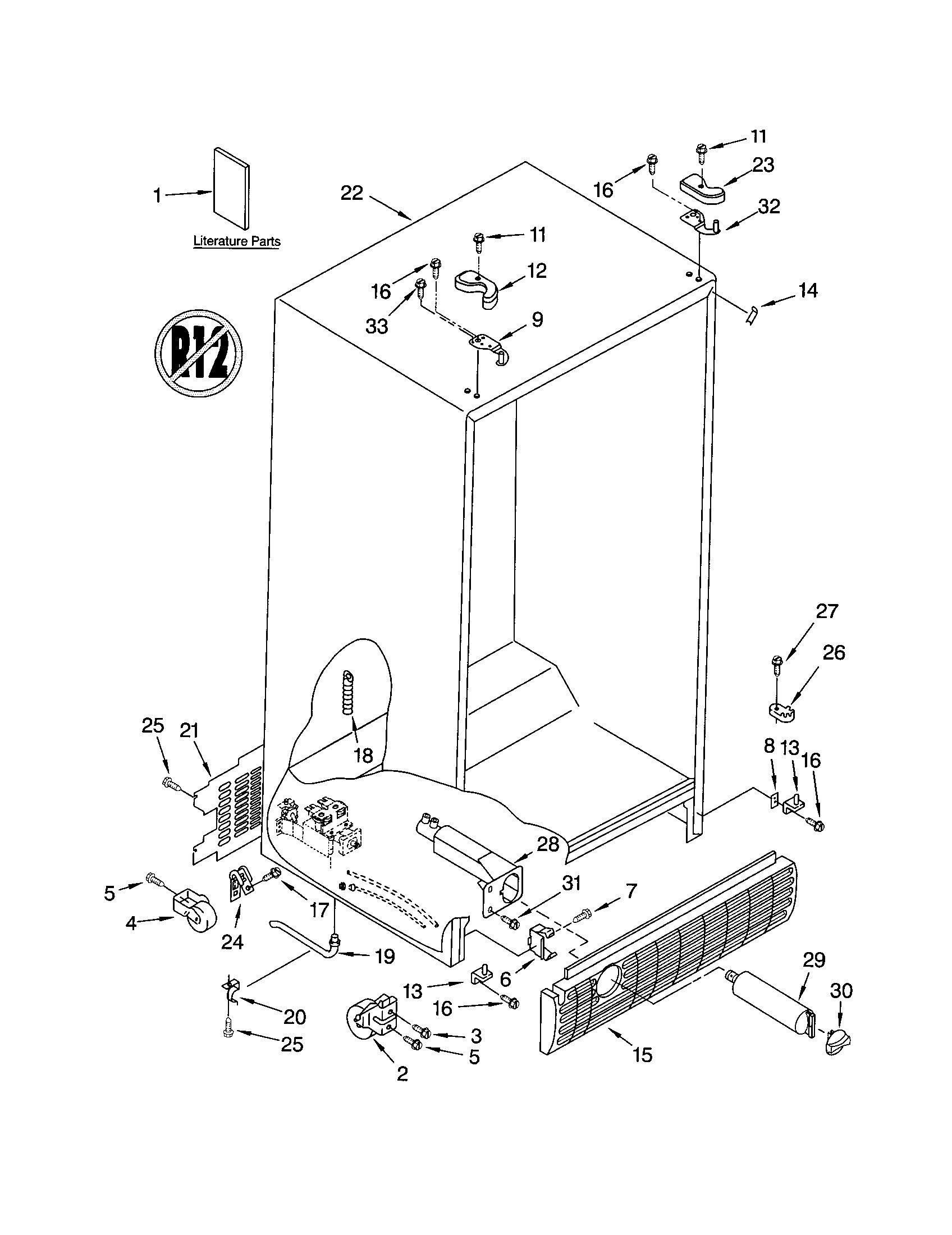 10653564200 Cabinet appliance exploded-view parts diagram