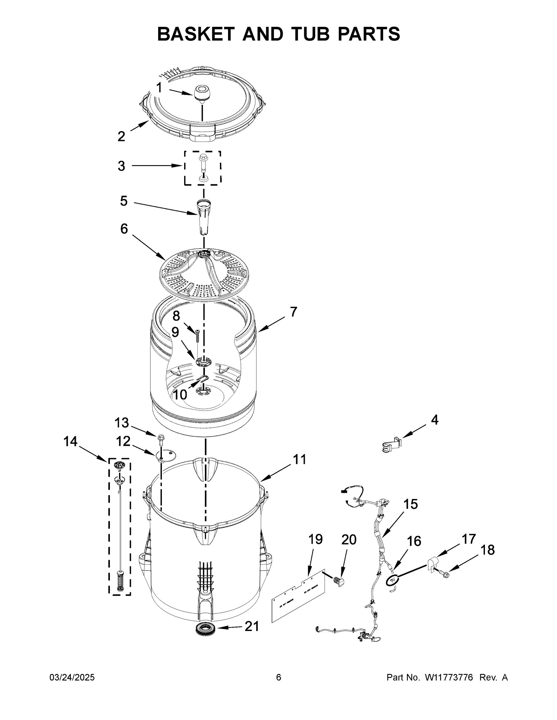 Basket and tub parts
