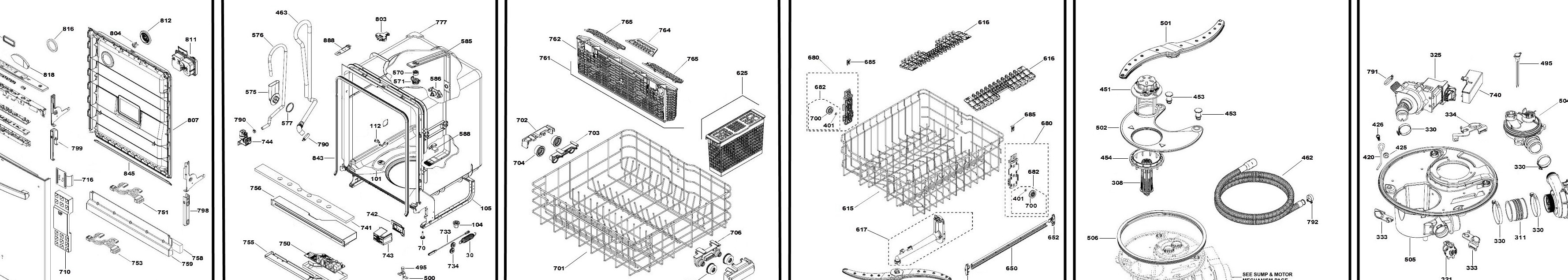 ADT521PGJWS Exploded View 1 appliance exploded-view parts diagram