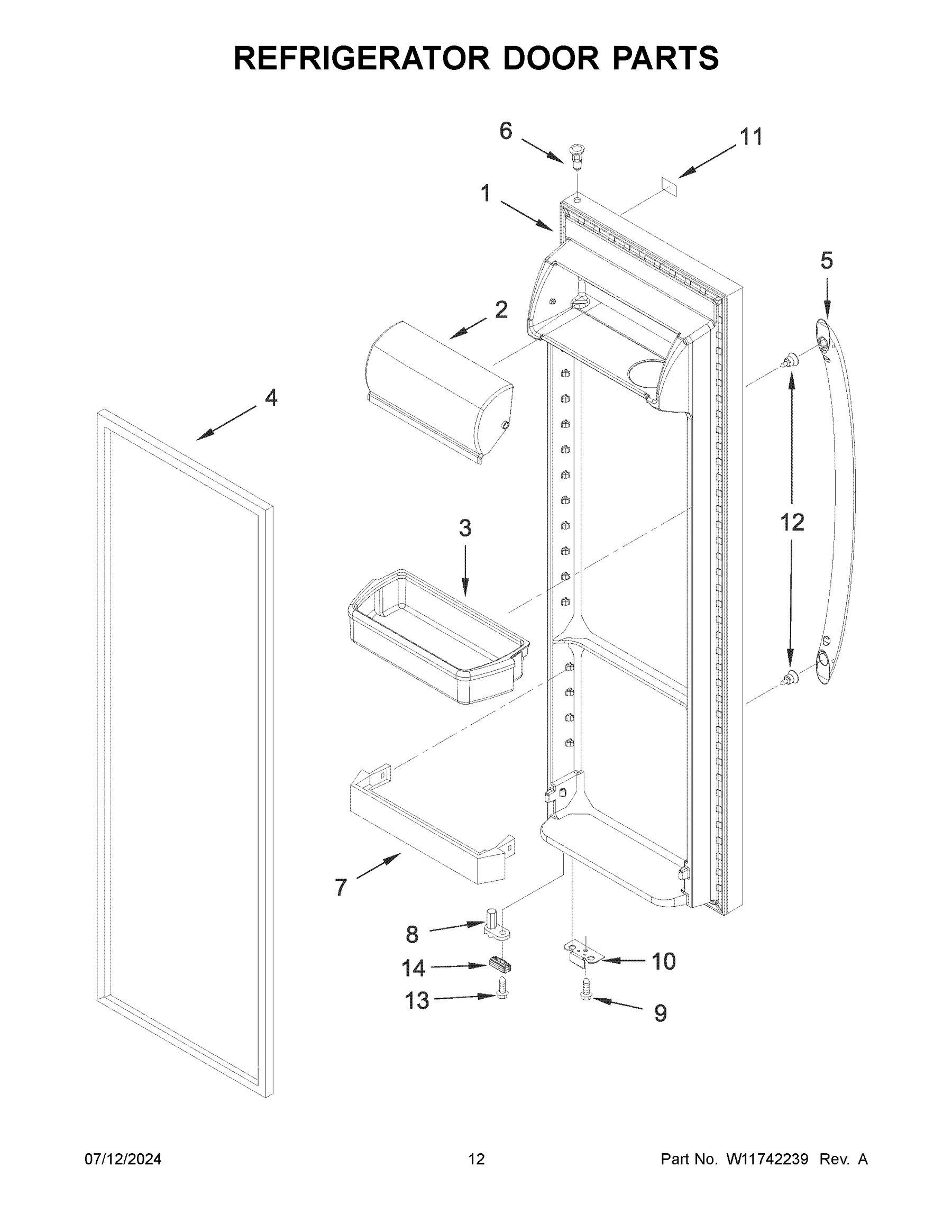 Refrigerator door parts