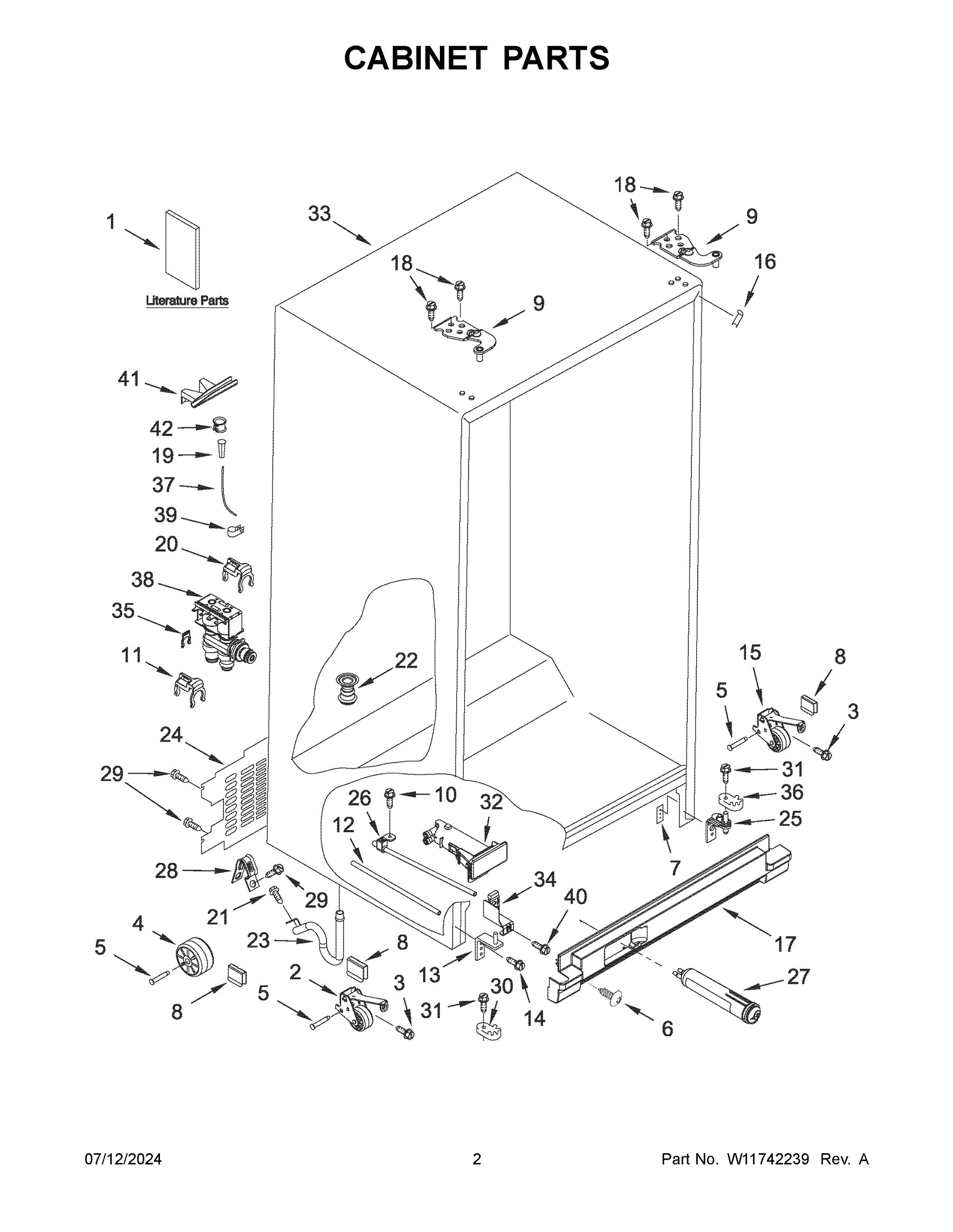 Cabinet parts — Approved diagram