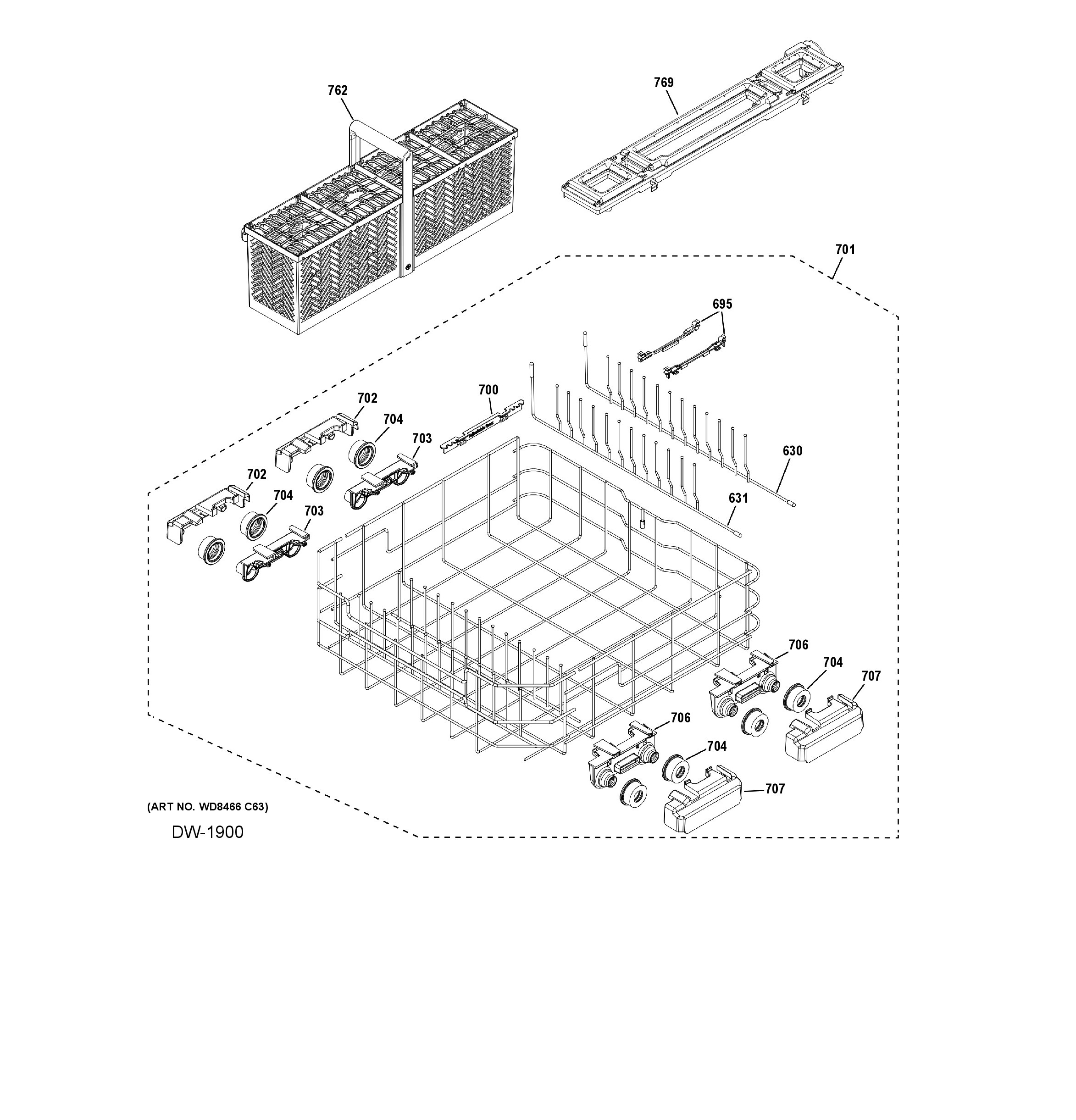 CDP888M5V1S5 Exploded View 6 appliance exploded-view parts diagram
