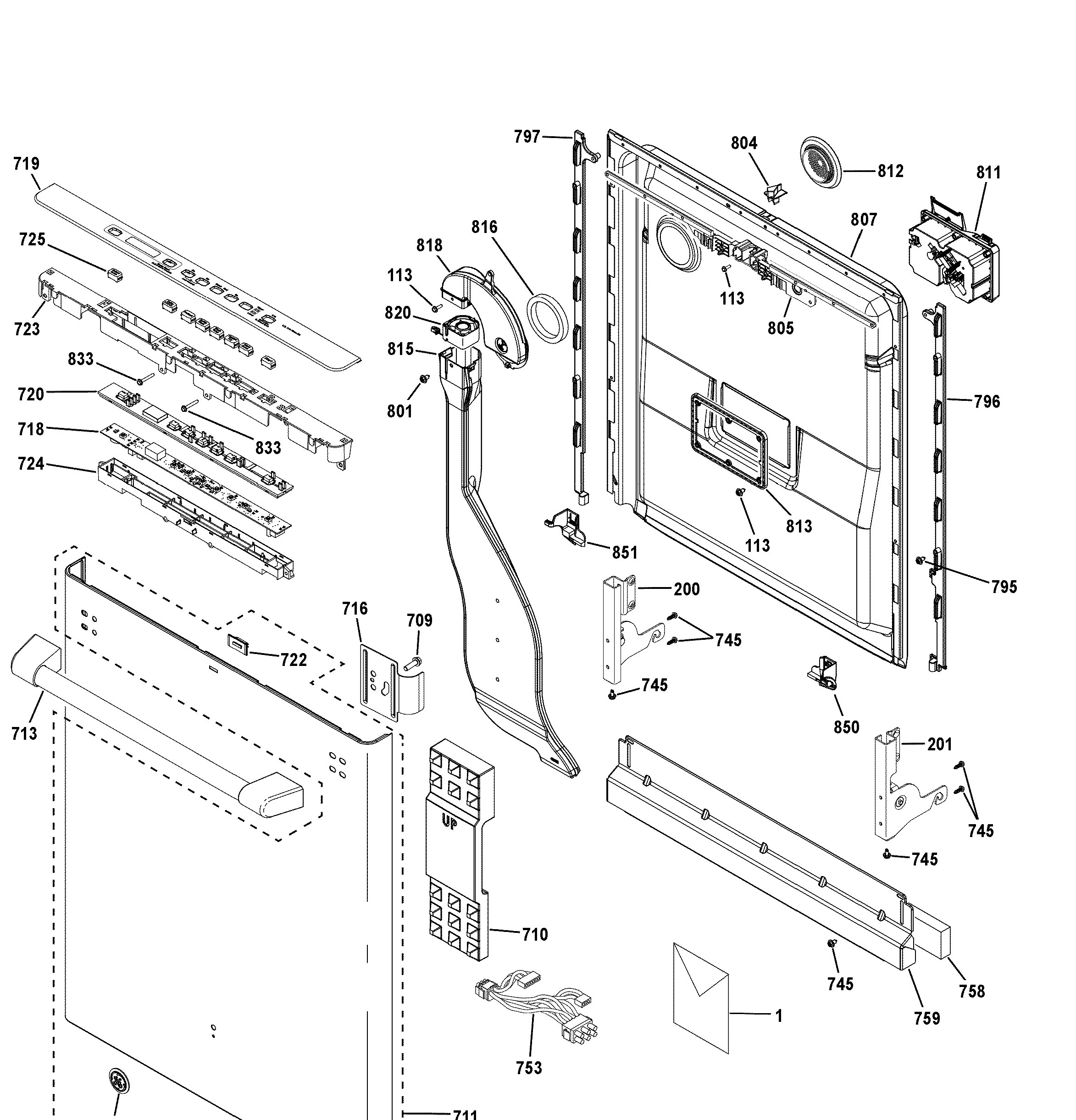 CDT866P2M4S1 Exploded View 1 appliance exploded-view parts diagram