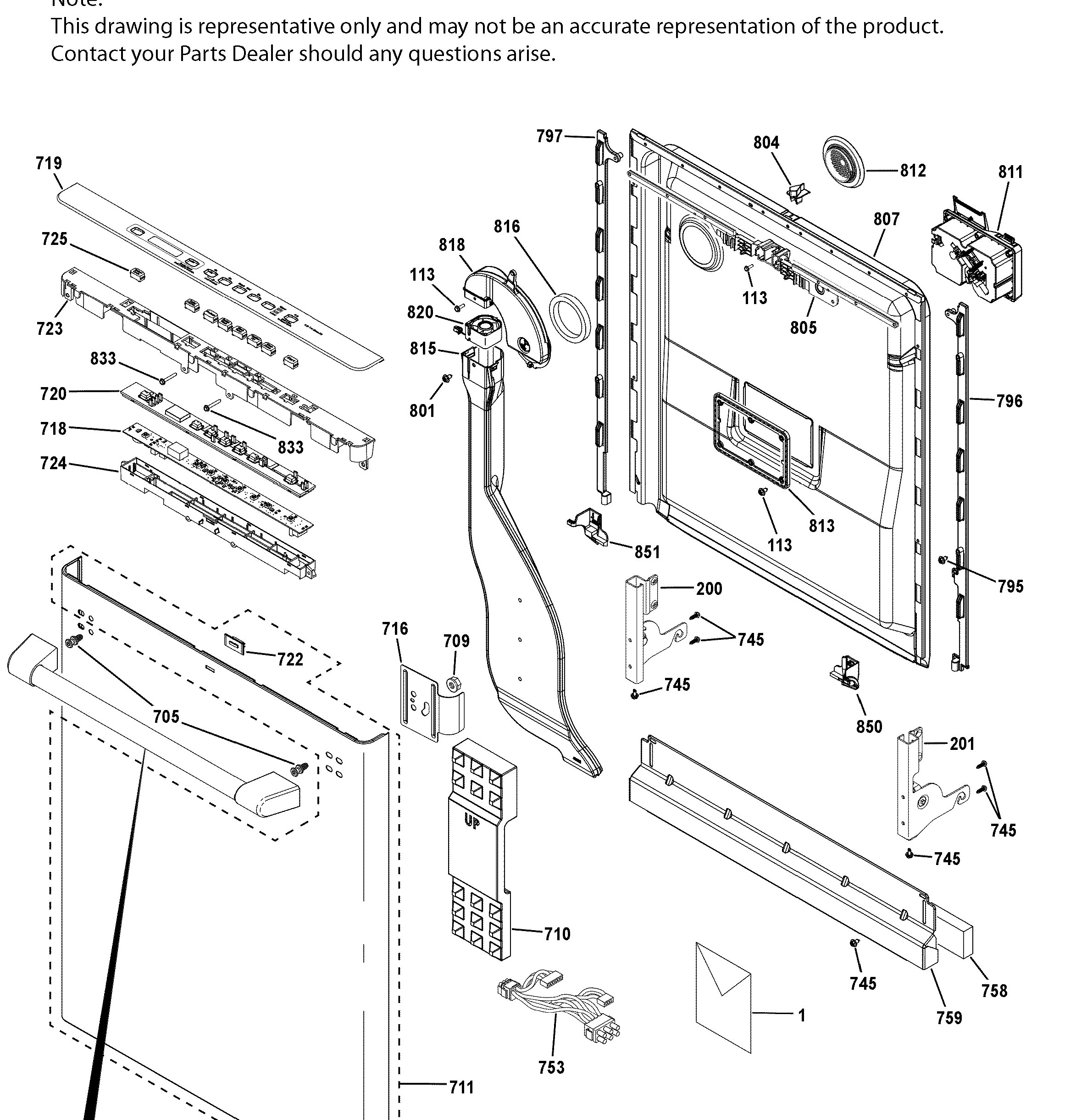 CDT866P3M4D1 Exploded View 1 appliance exploded-view parts diagram