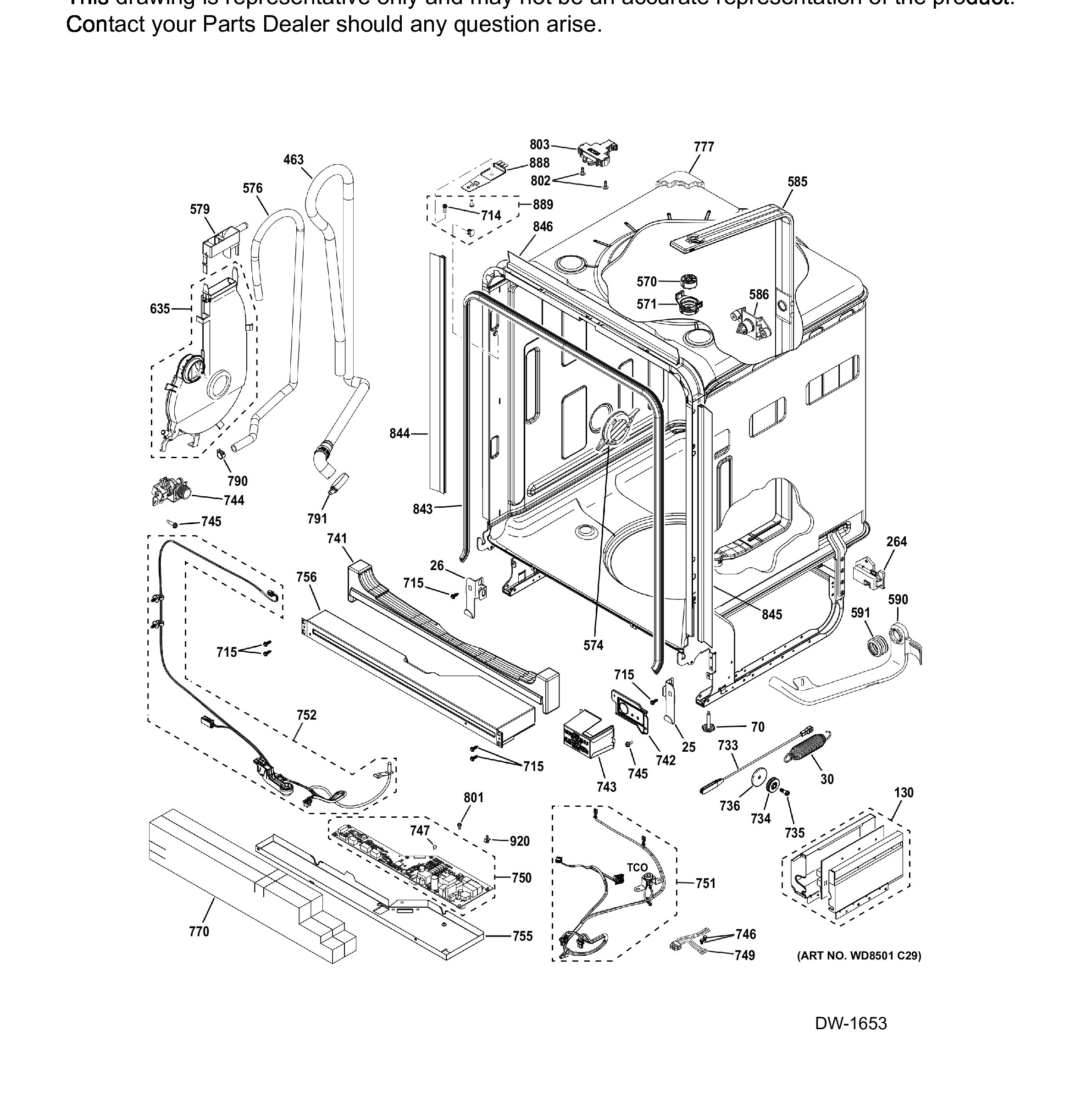 CDT875M5N2S5 Exploded View 3 appliance exploded-view parts diagram
