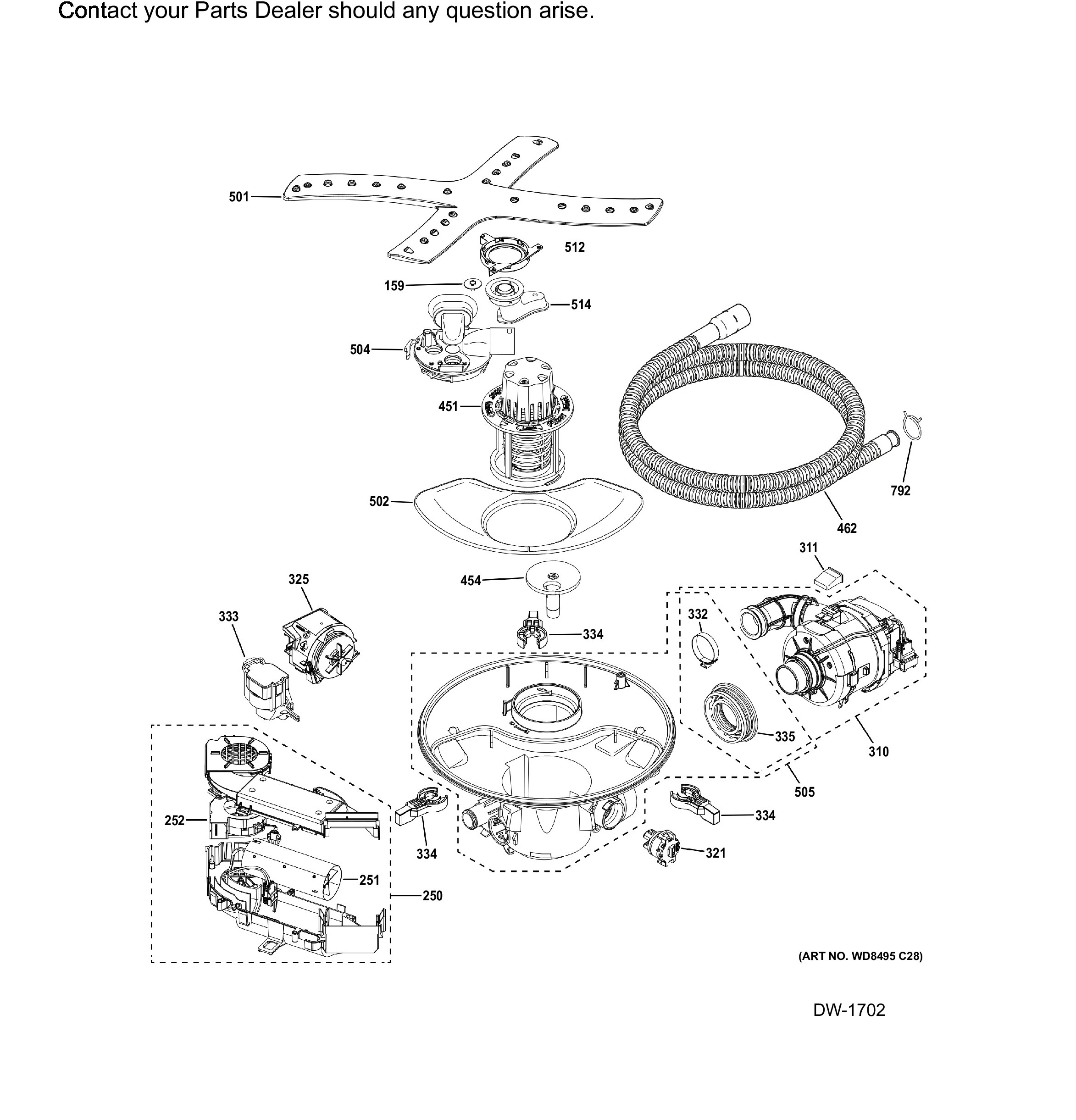 CDT875M5N3S5 Exploded View 5 appliance exploded-view parts diagram