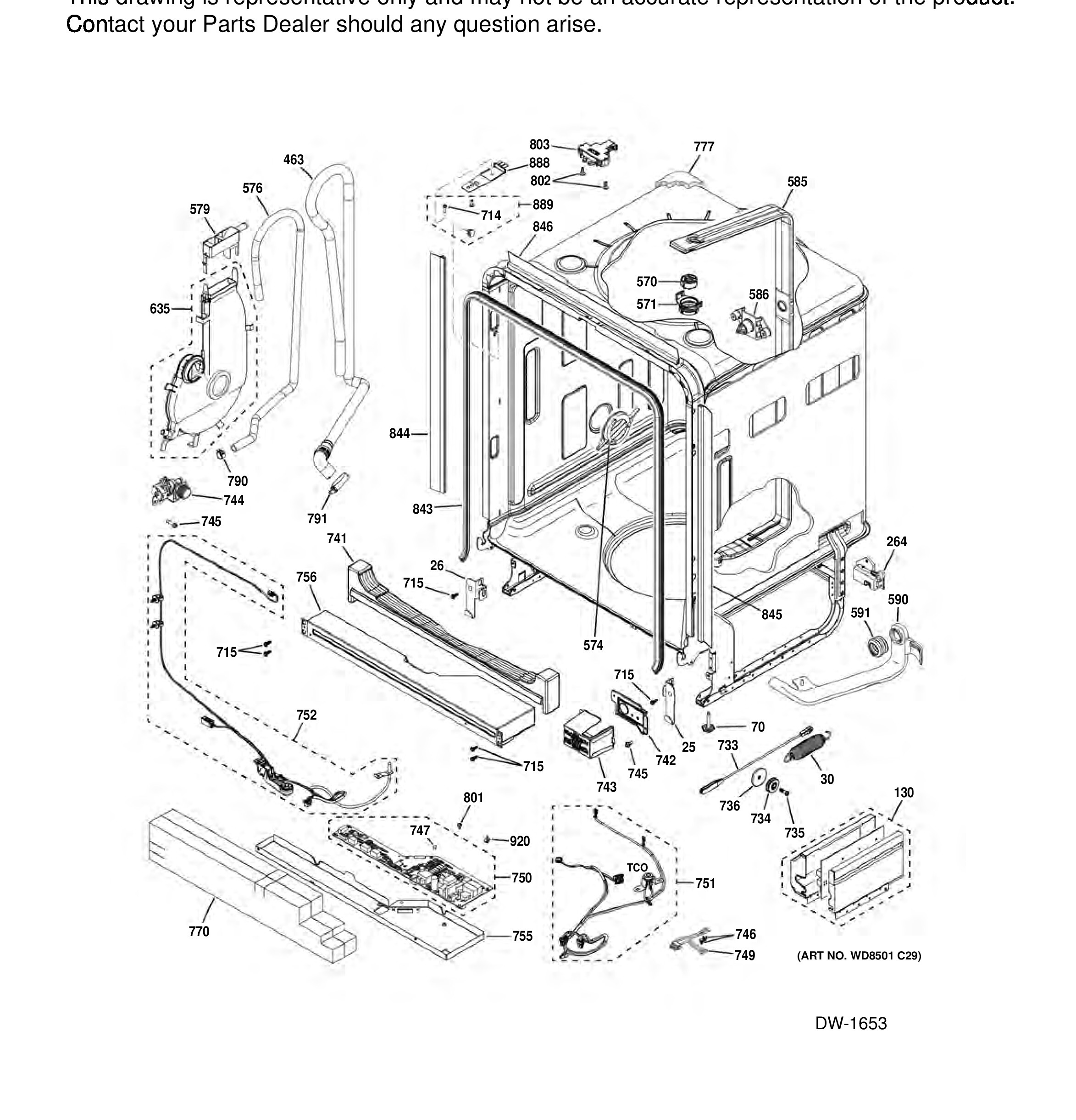 CDT875P2N2S1 Exploded View 8 appliance exploded-view parts diagram