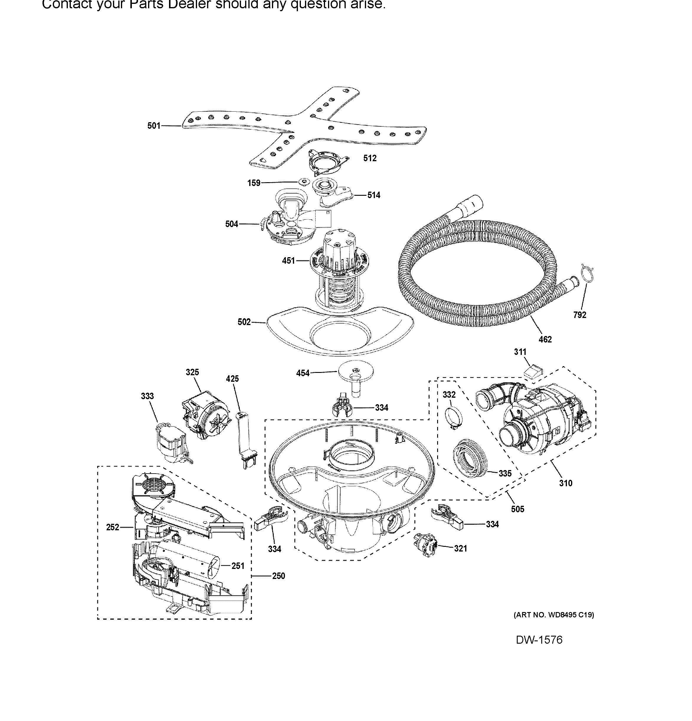 CDT875P4N0W2 Exploded View 7 appliance exploded-view parts diagram