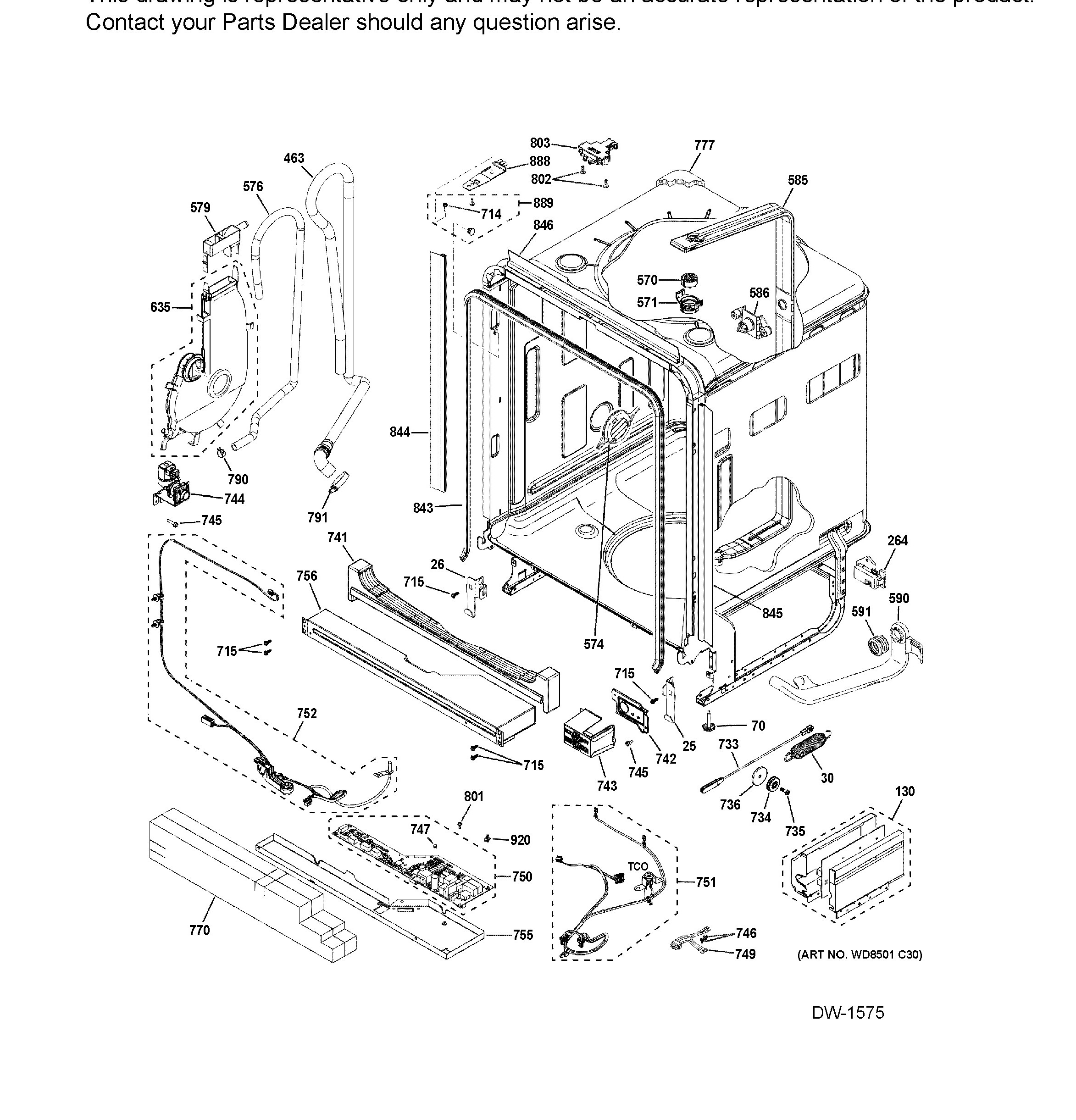 CDT875P4N0W2 Exploded View 6 appliance exploded-view parts diagram