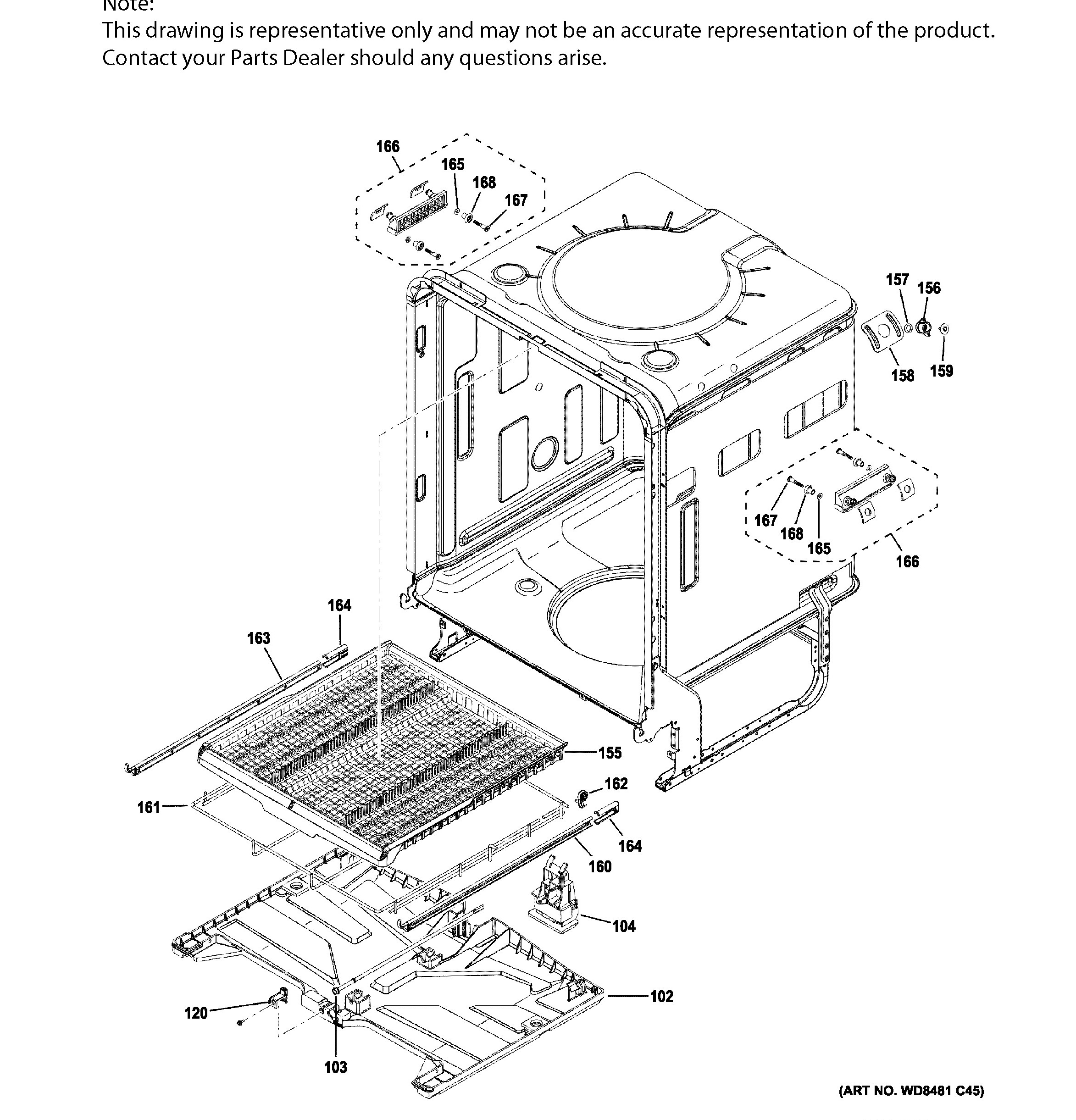CDT875P4N2W2 Exploded View 1 appliance exploded-view parts diagram