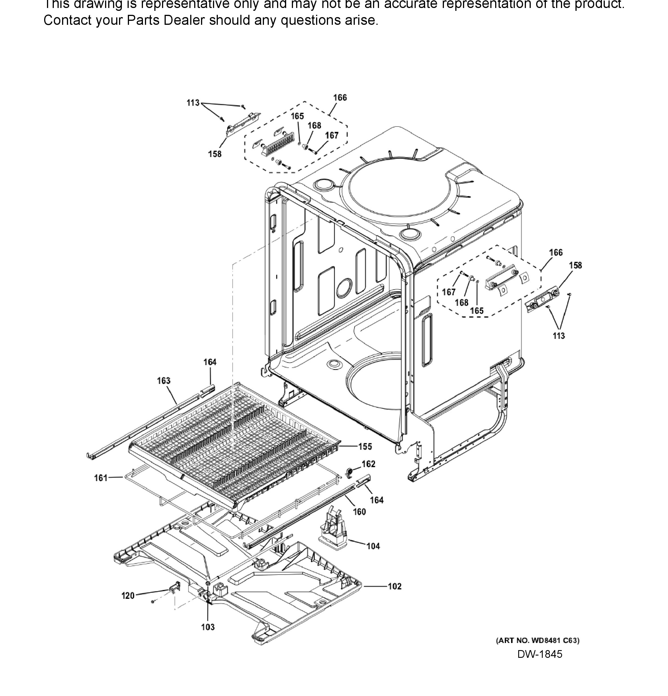 CDT875P4NBW2 Exploded View 5 appliance exploded-view parts diagram