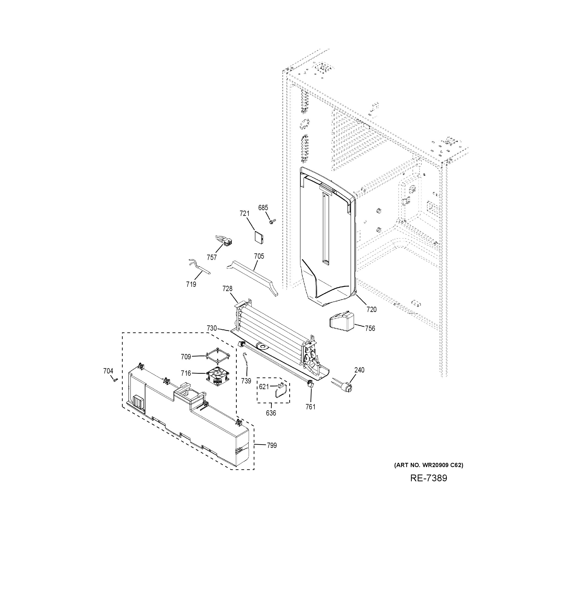 CFE28TP2MES1 Exploded View 9 appliance exploded-view parts diagram