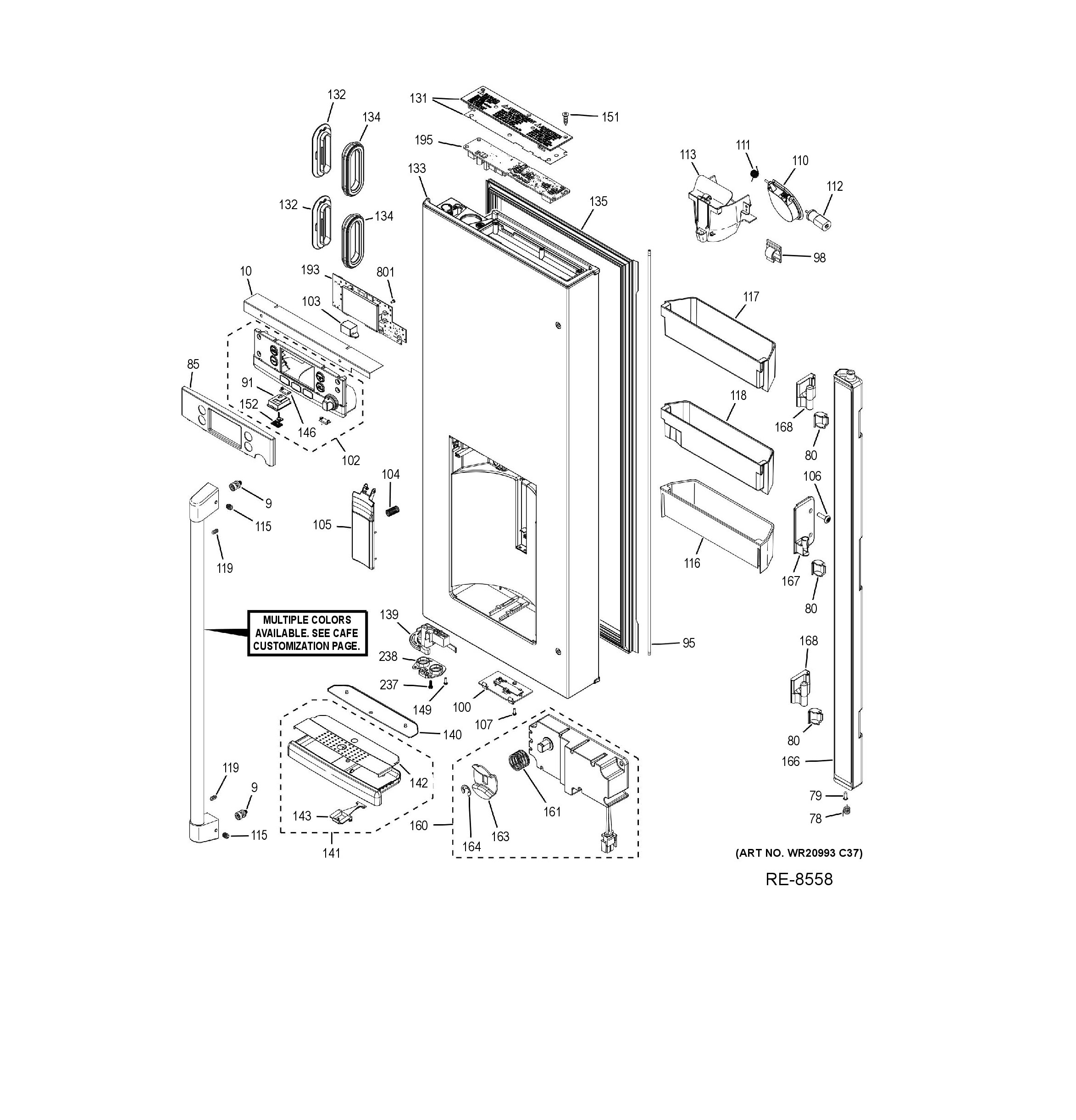 CFE28TP2MES1 Exploded View 3 appliance exploded-view parts diagram