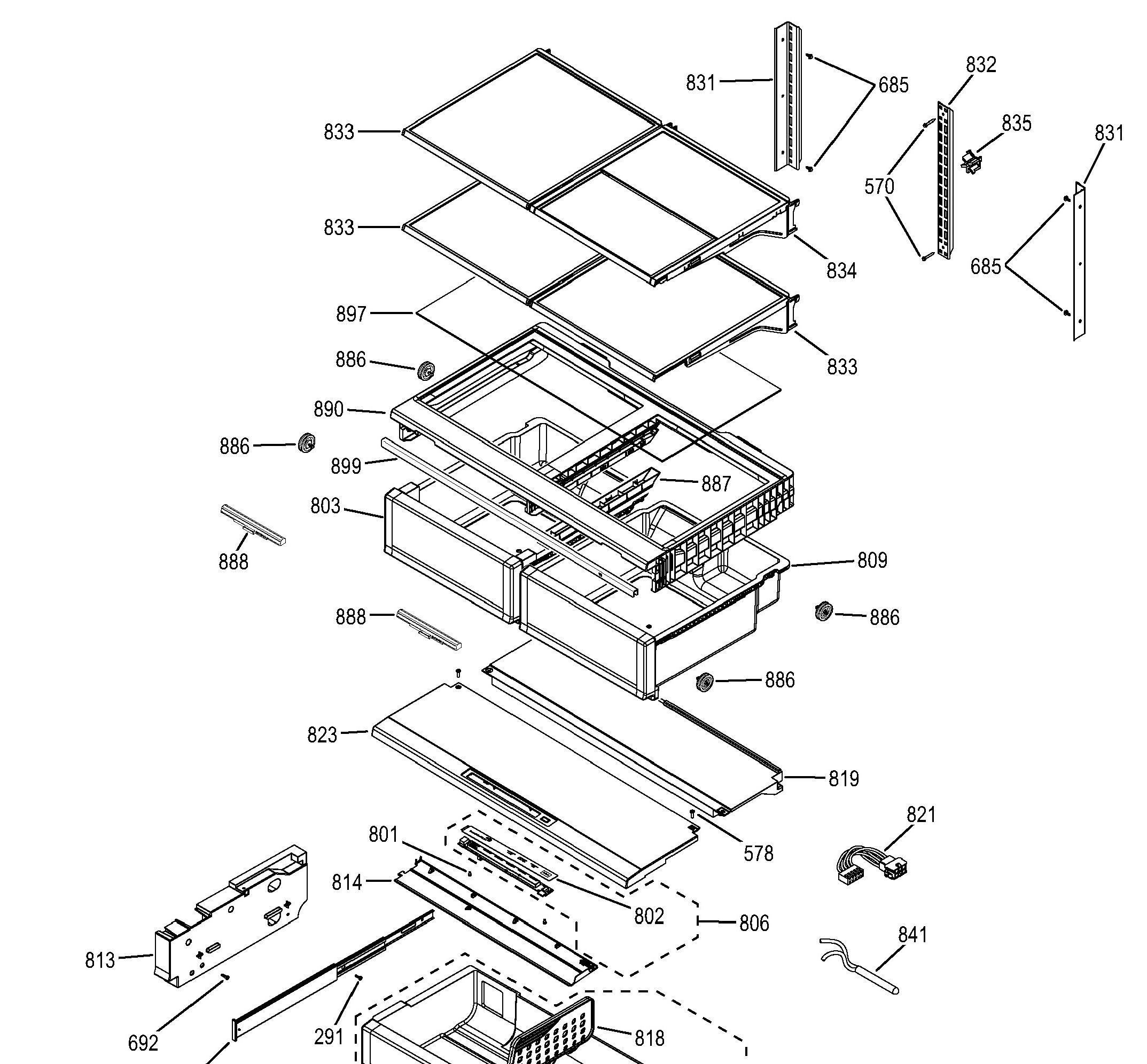 CFE28TSHJSS Exploded View 9 appliance exploded-view parts diagram
