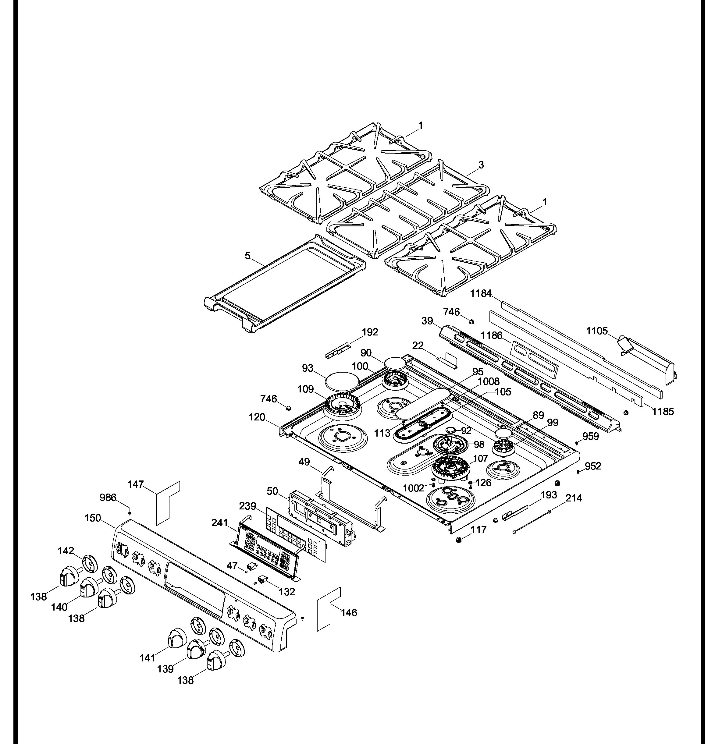 CGS990SET3SS Exploded View 1 appliance exploded-view parts diagram