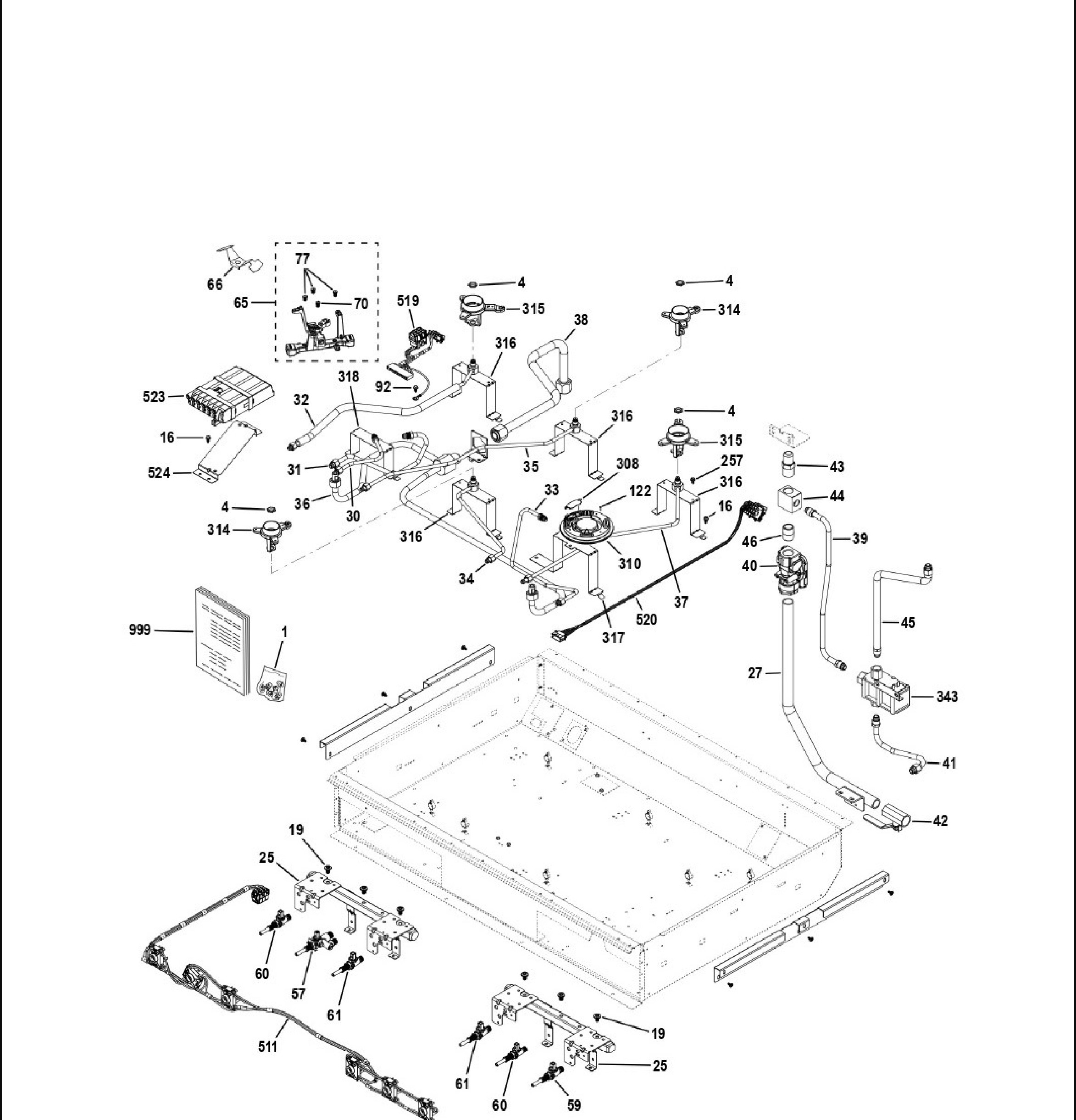 CGY366P3T1D1 Exploded View 4 appliance exploded-view parts diagram