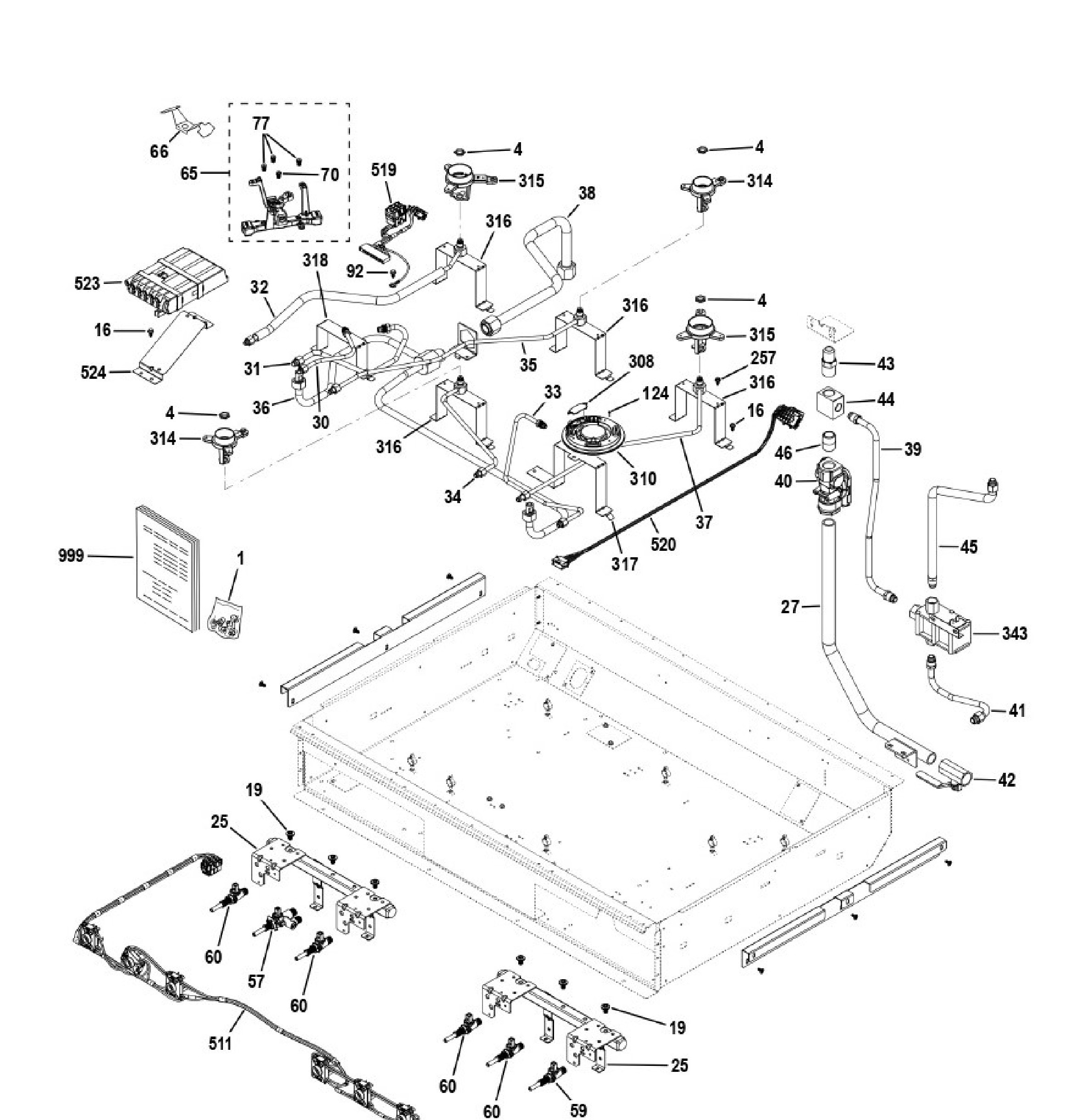 CGY366P4T1W2 Exploded View 4 appliance exploded-view parts diagram