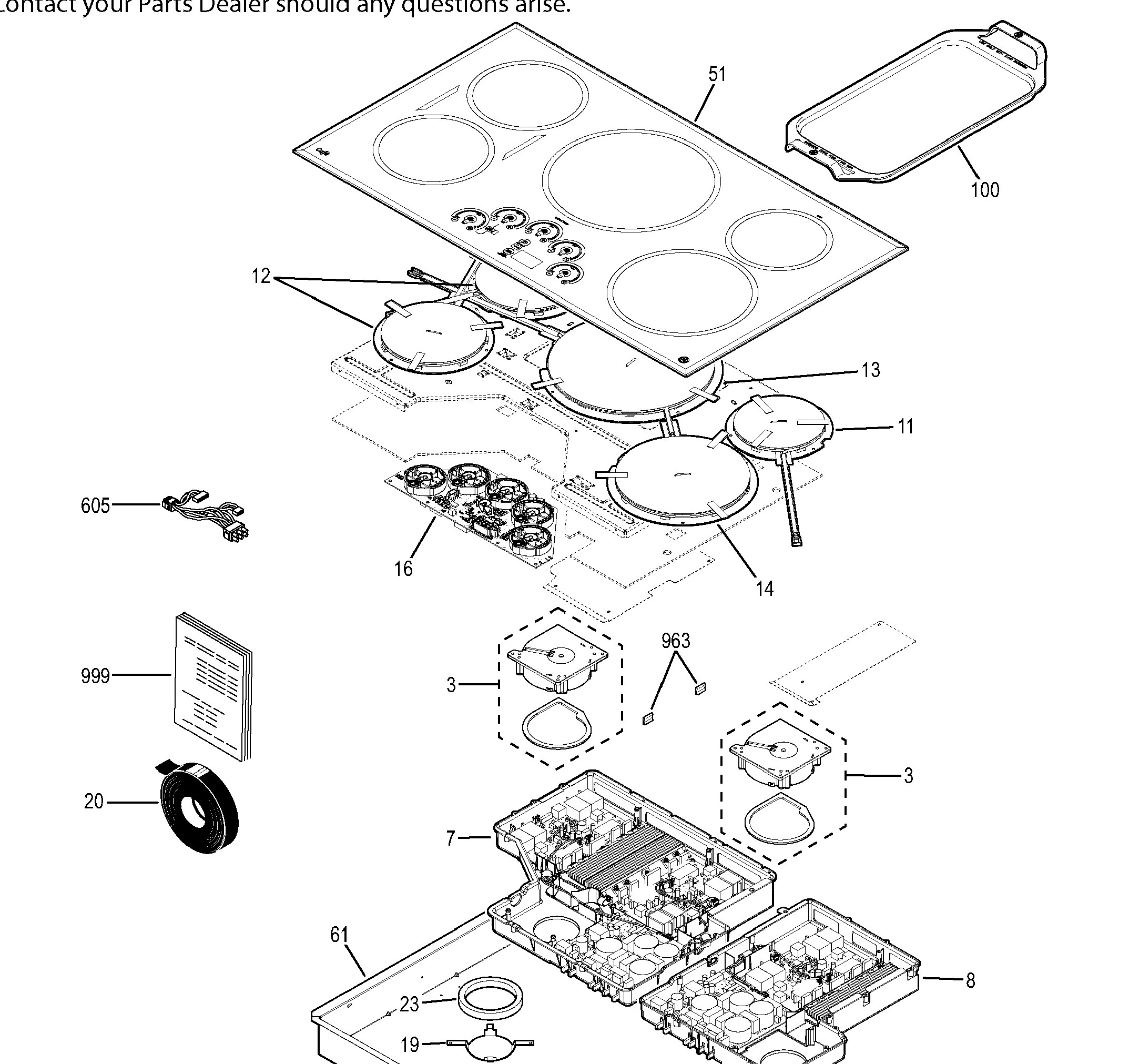 CHP9536SJ1SS Exploded View 1 appliance exploded-view parts diagram
