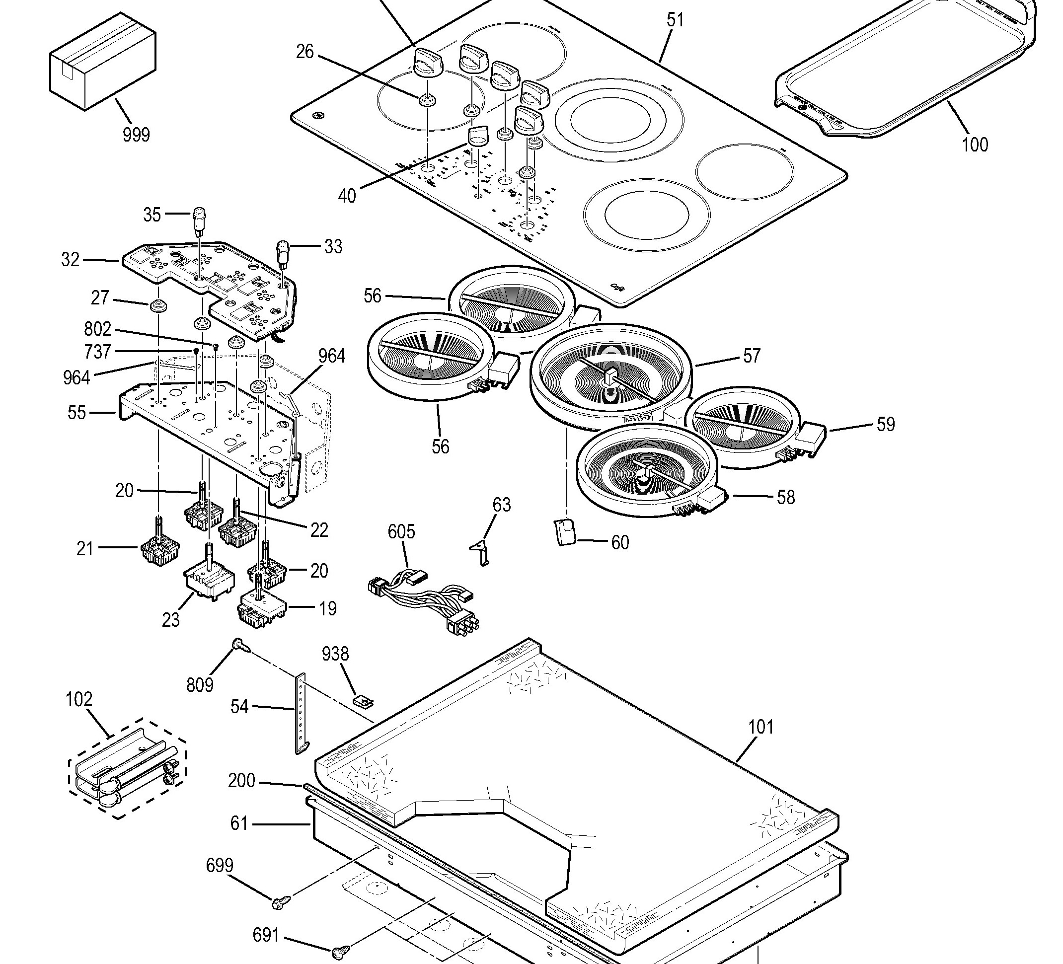 CP9530SJ1SS Exploded View 1 appliance exploded-view parts diagram