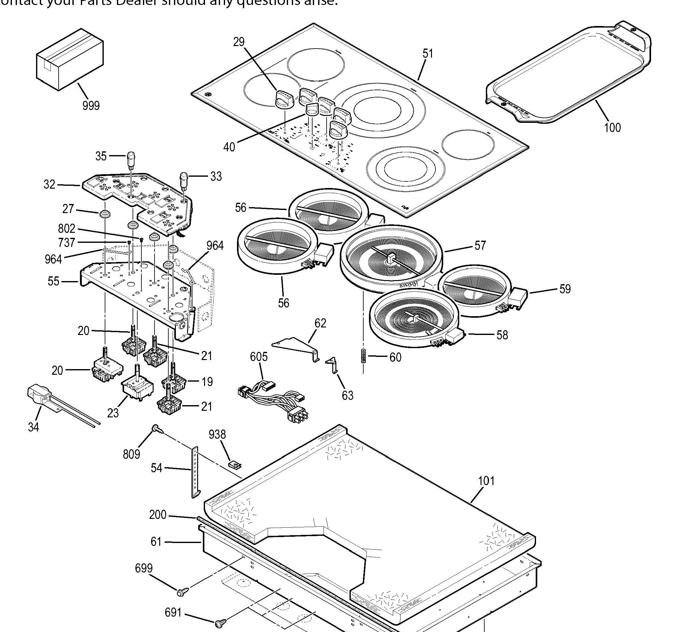 CP9536SJ1SS Exploded View 1 appliance exploded-view parts diagram