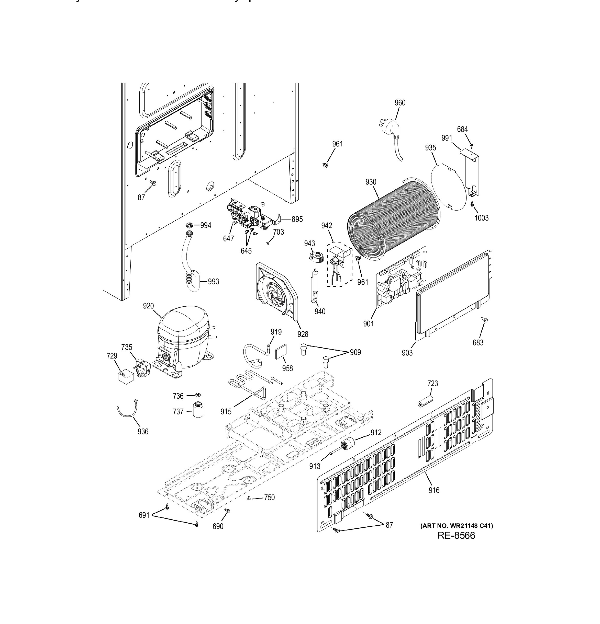 CWE23SP2MHS1 Exploded View 4 appliance exploded-view parts diagram