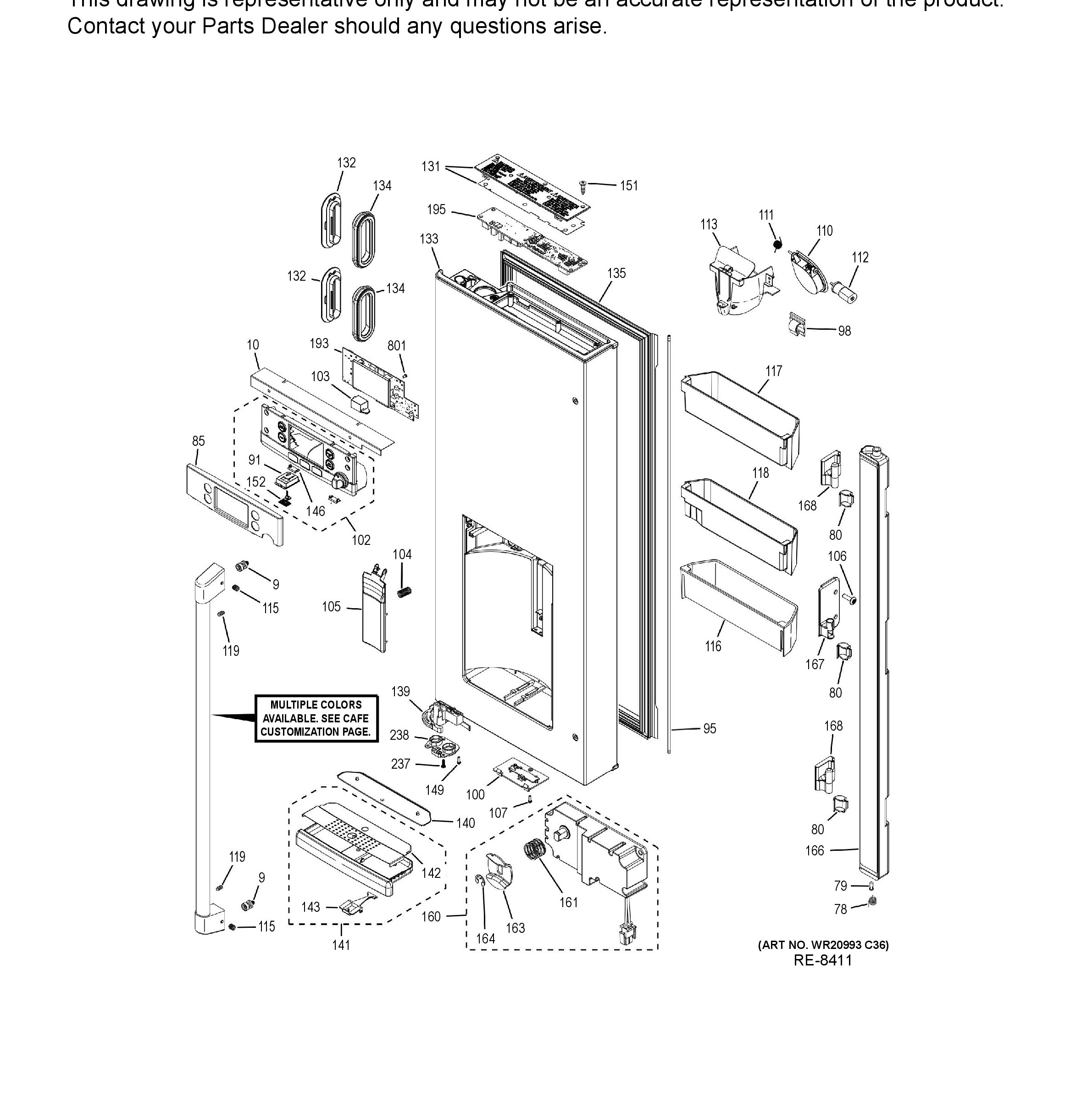CYE22TP2MFS1 Exploded View 5 appliance exploded-view parts diagram