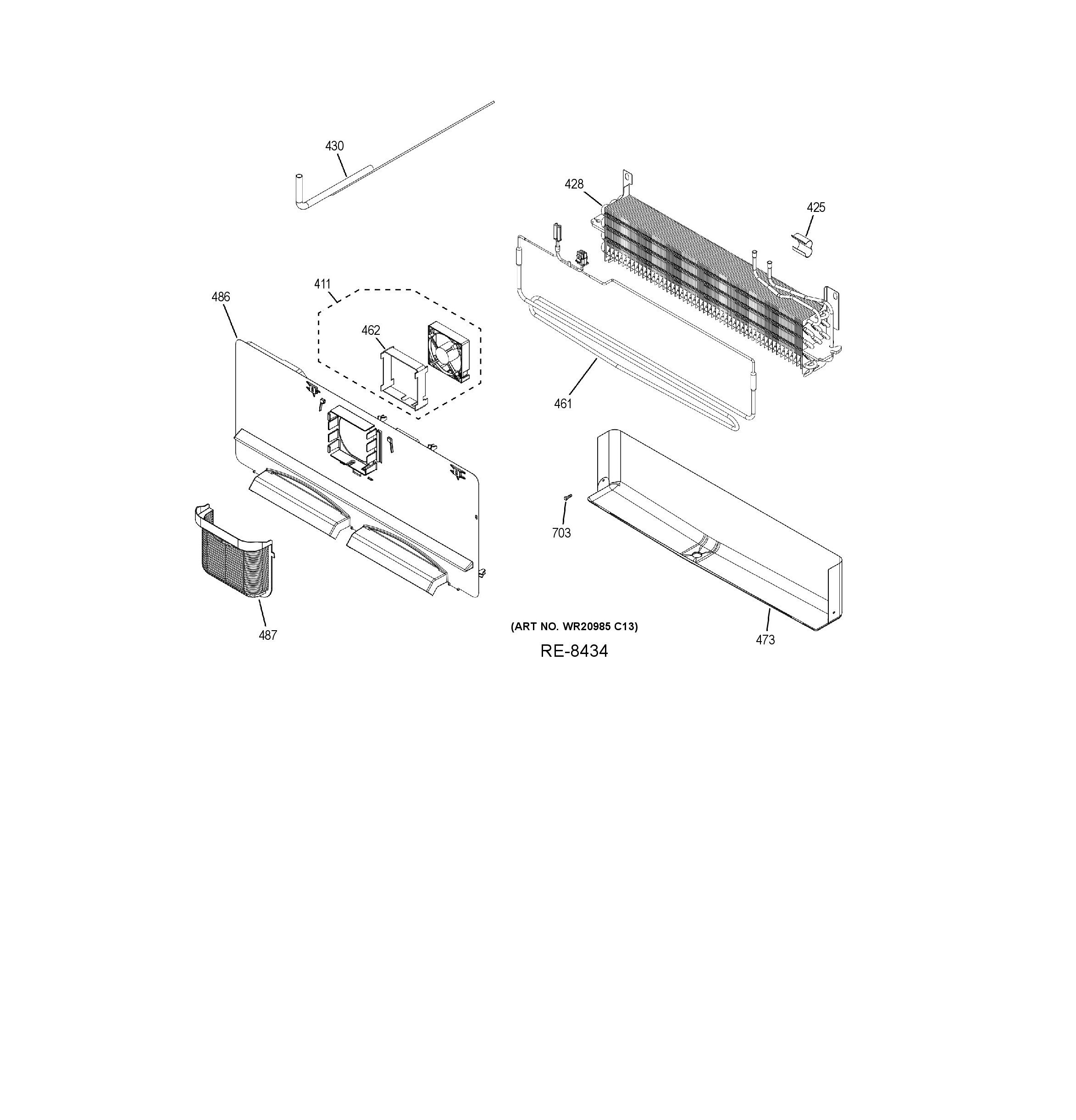 CYE22TP2MNS1 Exploded View 6 appliance exploded-view parts diagram
