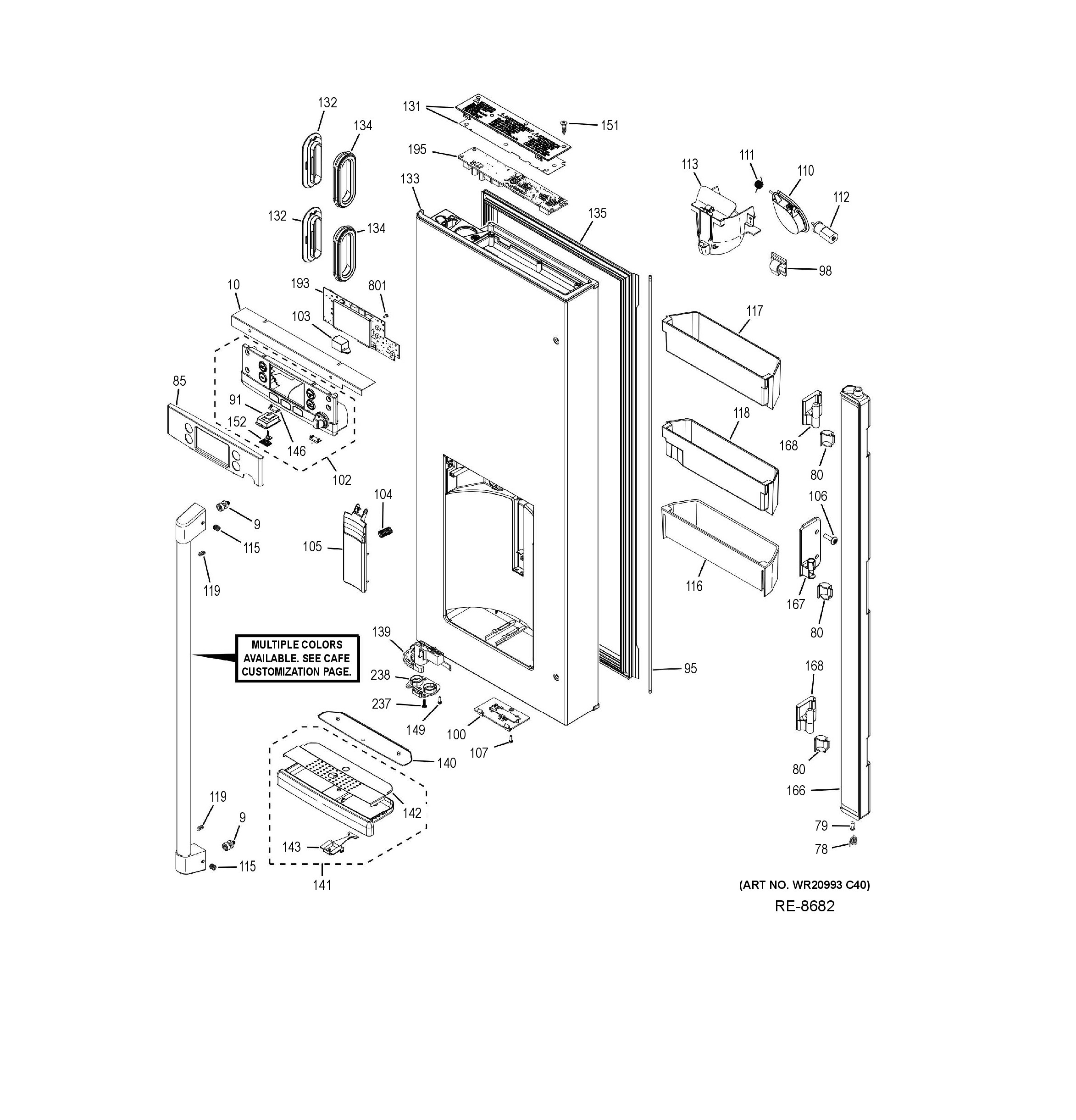 CYE22TP2MNS1 Exploded View 3 appliance exploded-view parts diagram