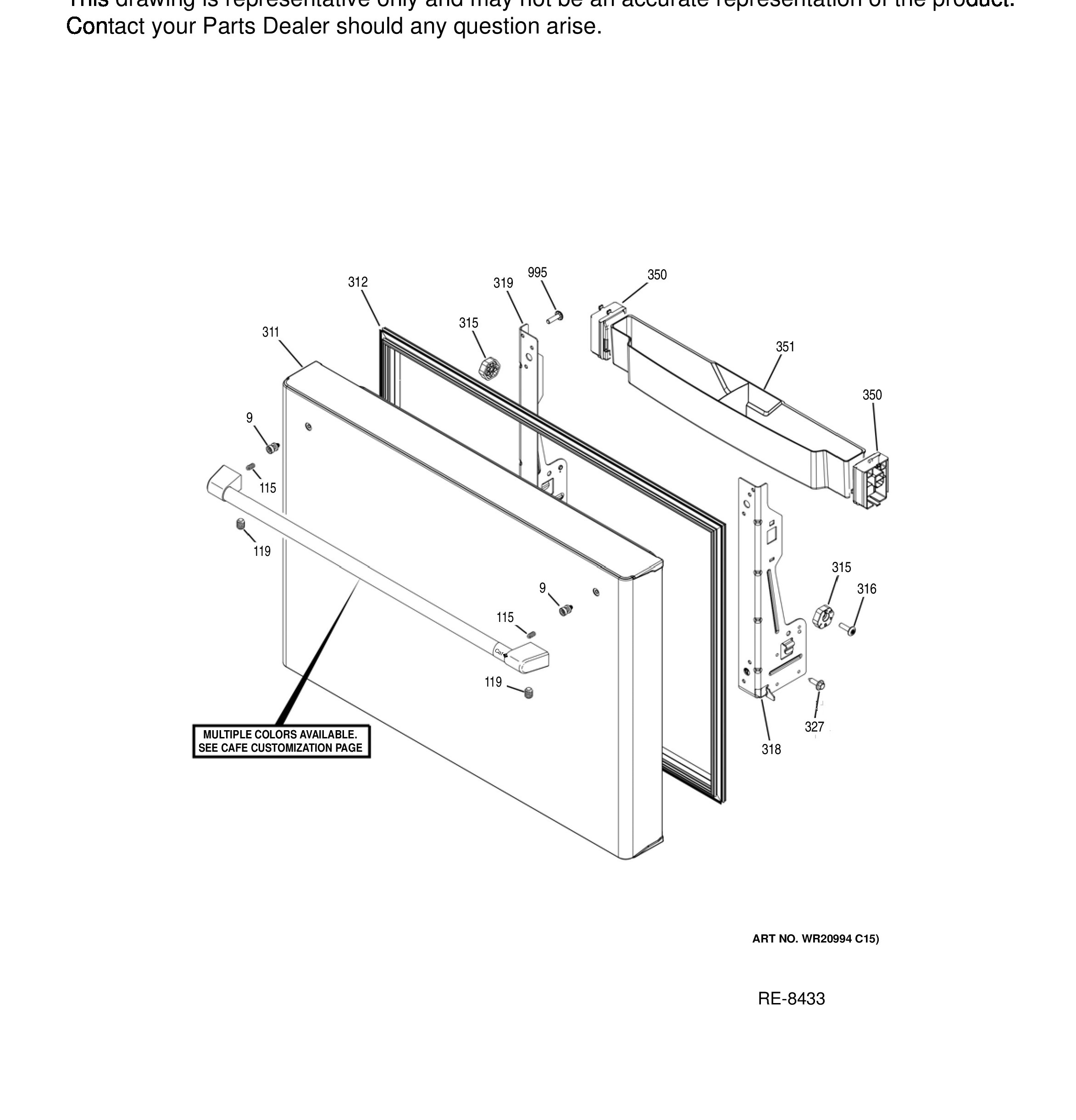 CYE22TP4MIW2 Exploded View 10 appliance exploded-view parts diagram