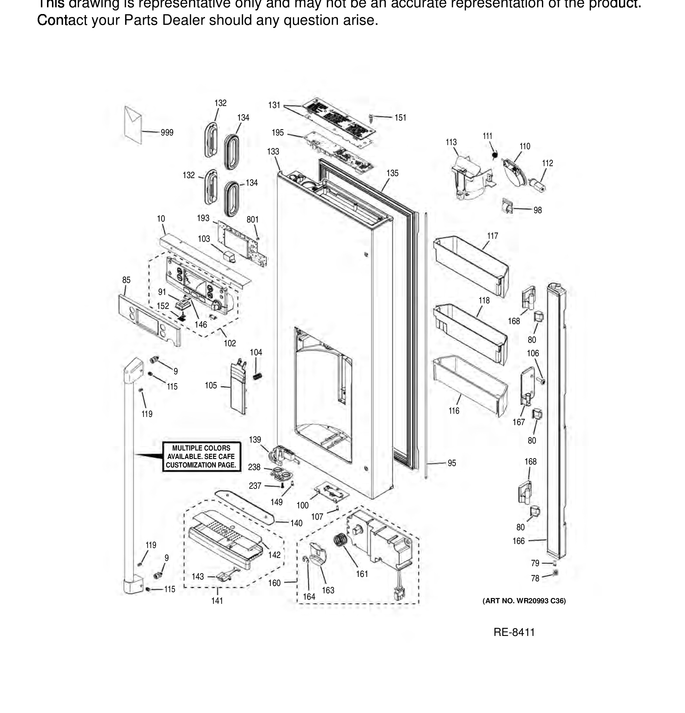 CYE22TP4MIW2 Exploded View 9 appliance exploded-view parts diagram