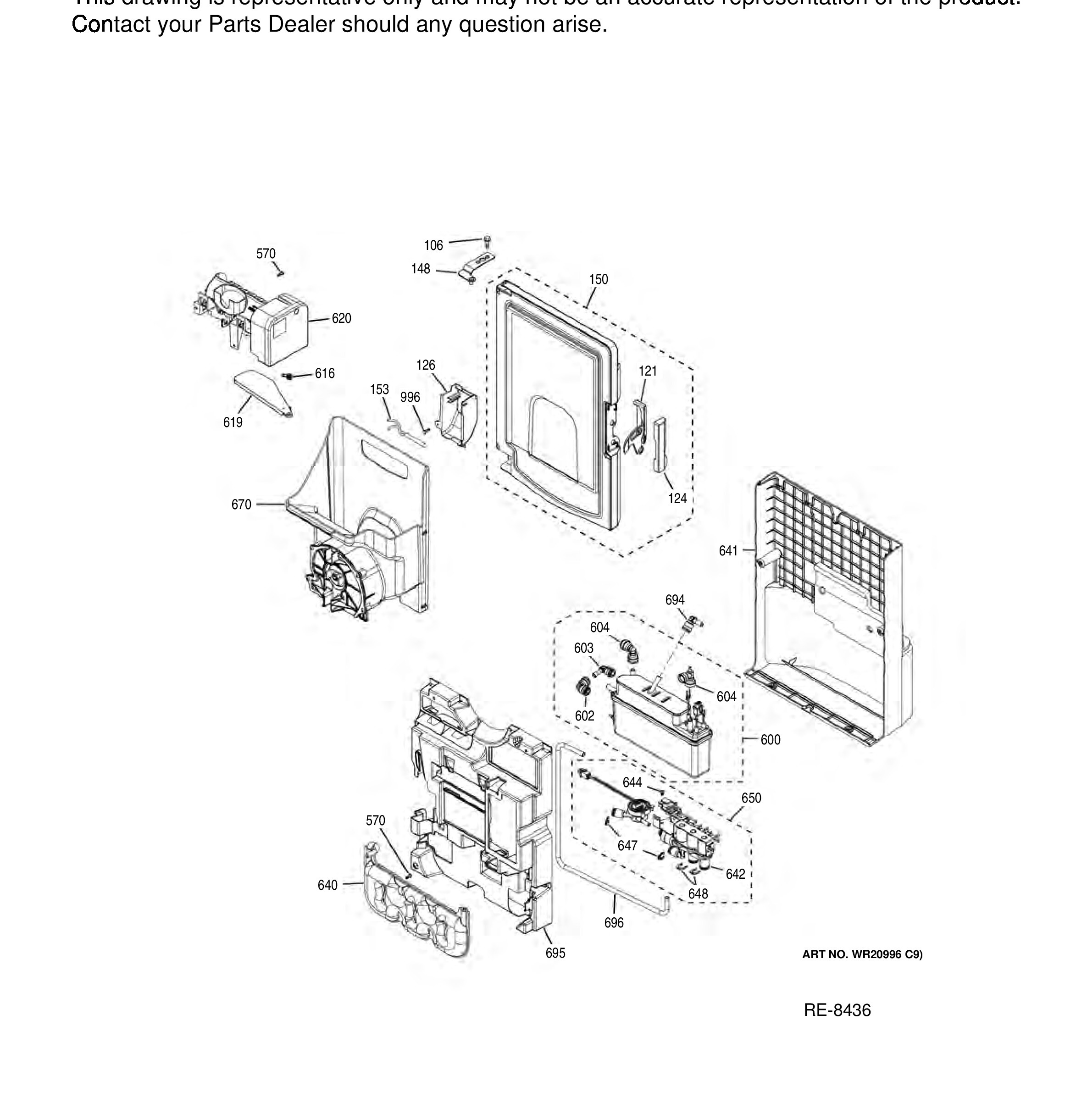 CYE22TP4MIW2 Exploded View 2 appliance exploded-view parts diagram