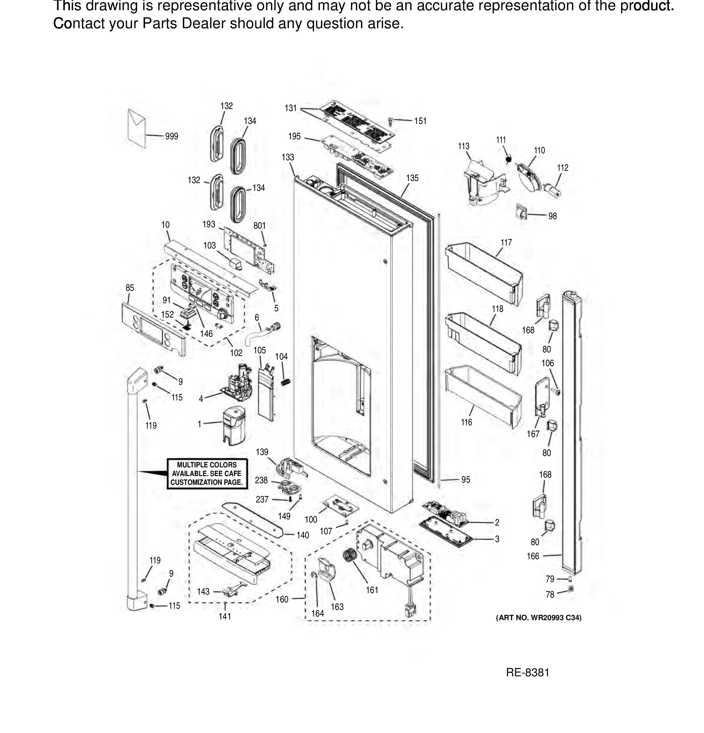 CYE22UP2MFS1 Exploded View 1 appliance exploded-view parts diagram