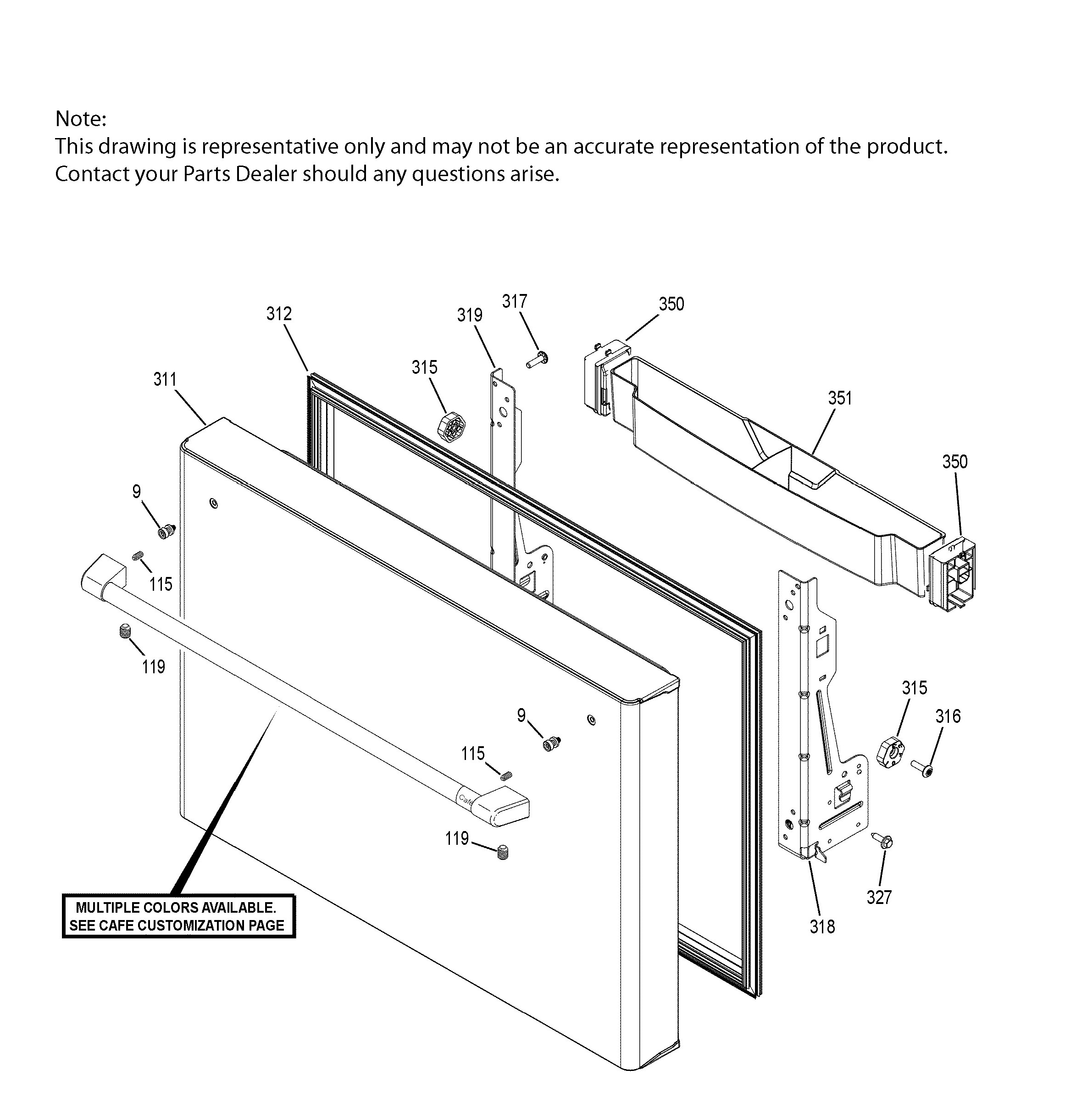 CYE22UP2MFS1 Exploded View 12 appliance exploded-view parts diagram