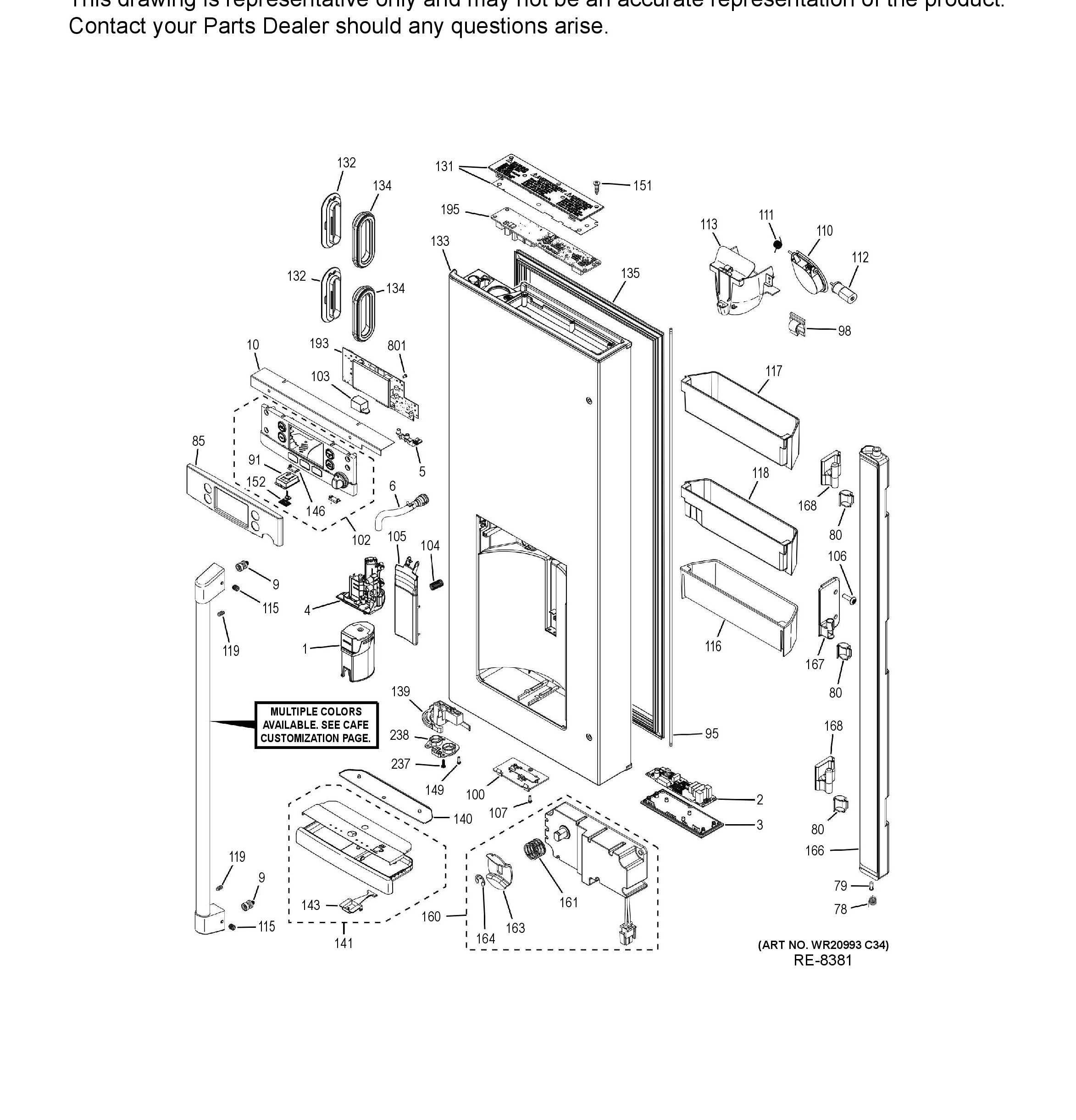 CYE22UP2MKS1 Exploded View 6 appliance exploded-view parts diagram