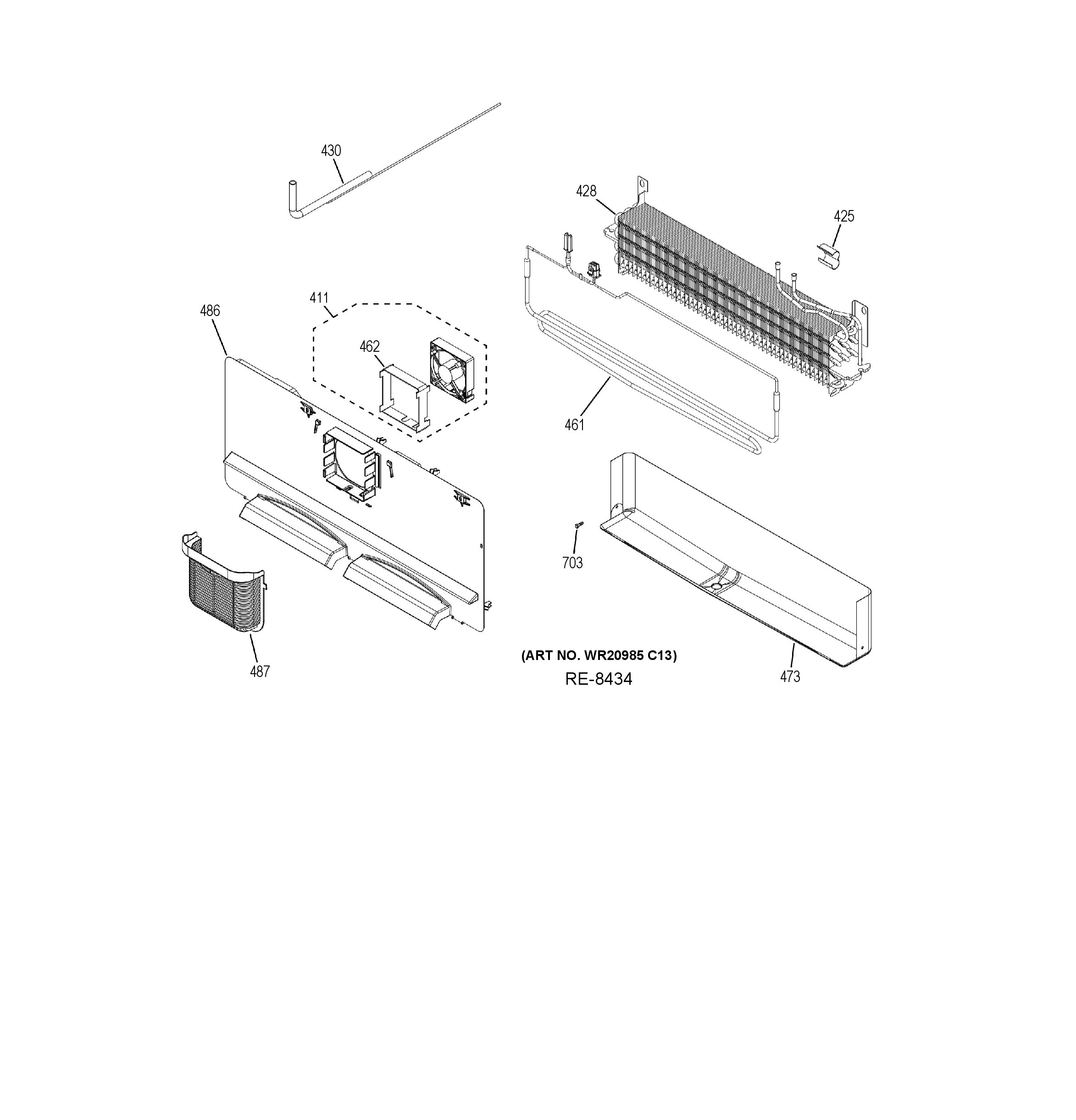 CYE22UP2MNS1 Exploded View 6 appliance exploded-view parts diagram