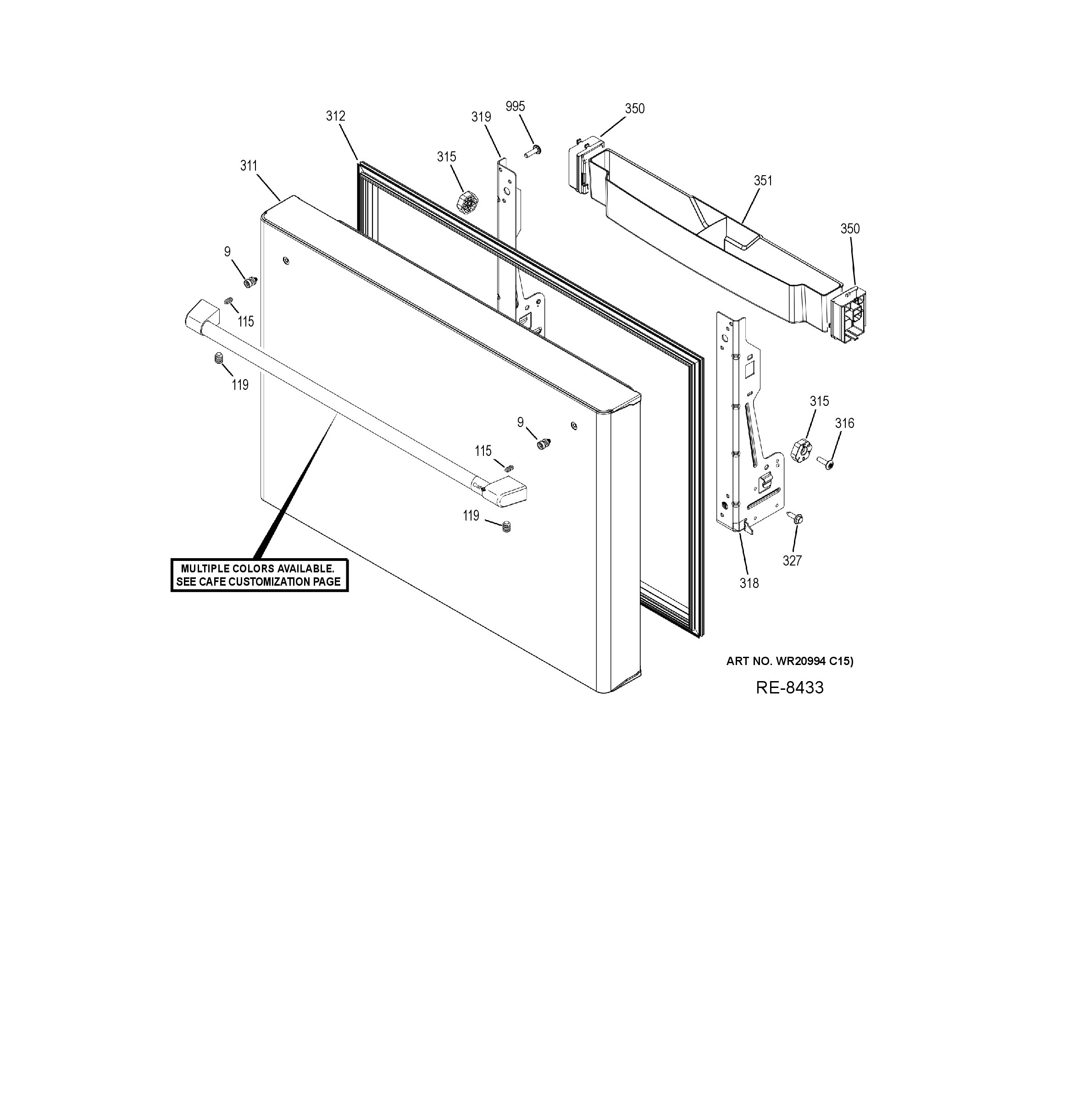 CYE22UP2MNS1 Exploded View 4 appliance exploded-view parts diagram