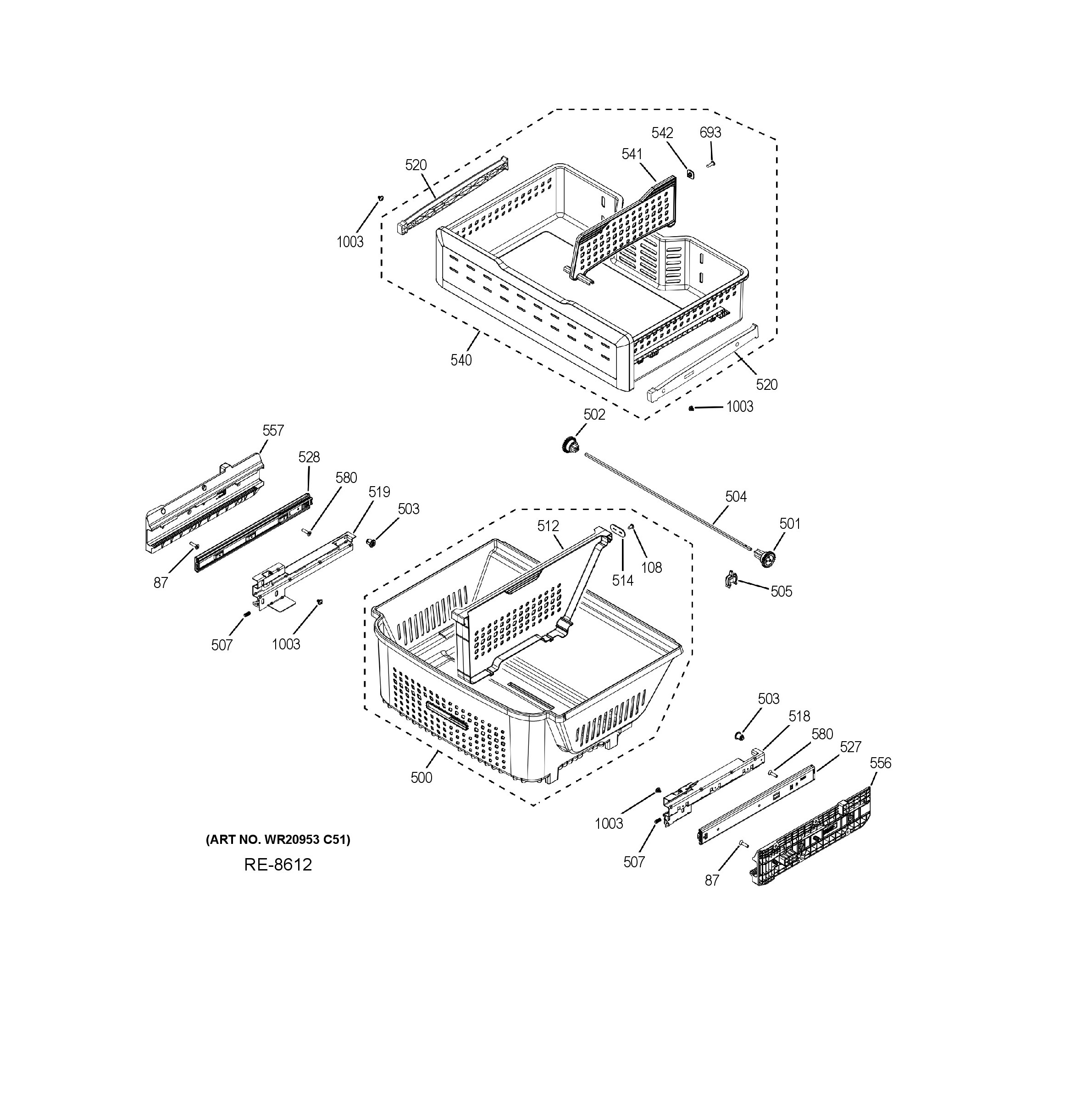 CYE22UP2MNS1 Exploded View 7 appliance exploded-view parts diagram