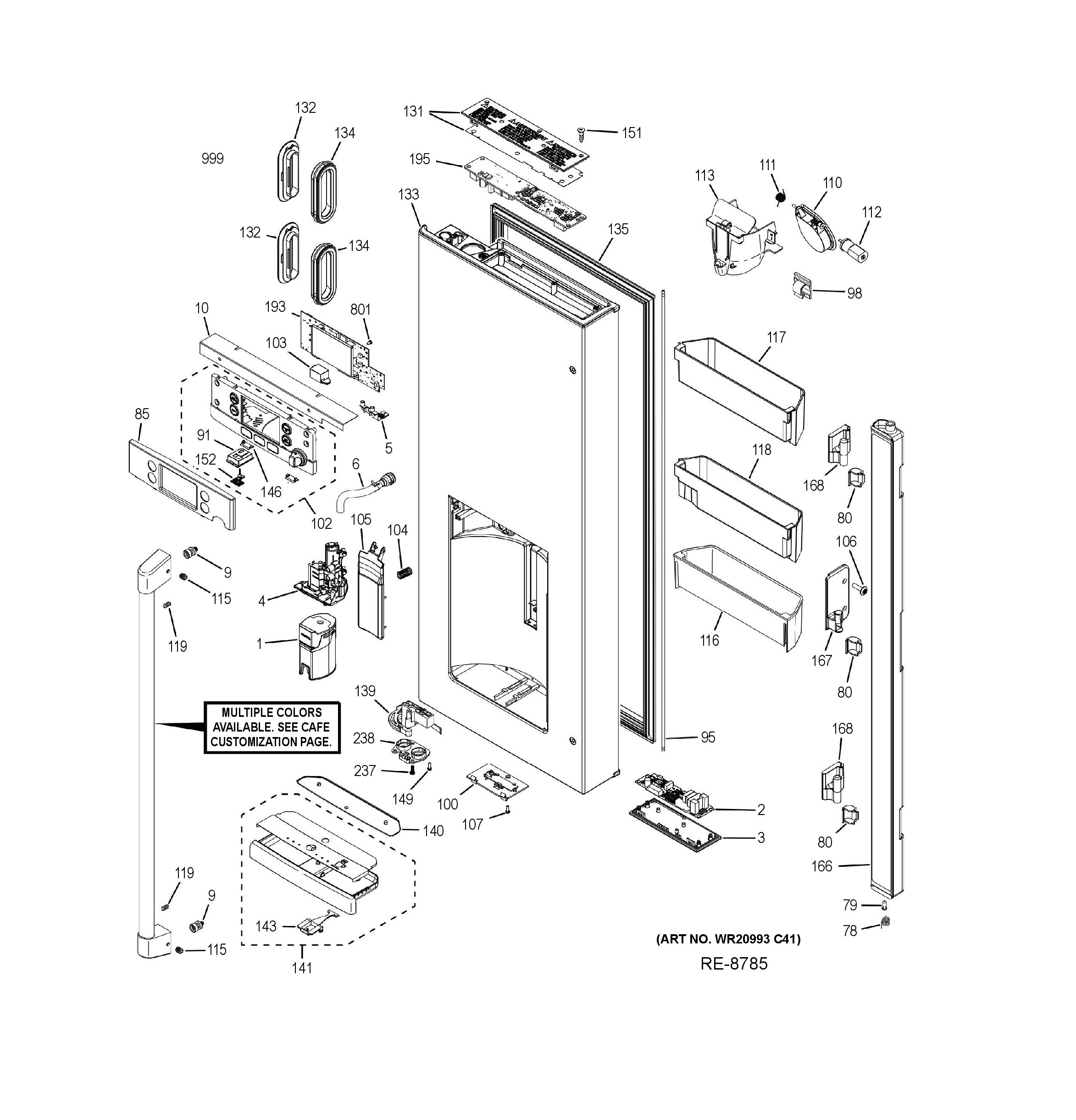 CYE22UP2MNS1 Exploded View 3 appliance exploded-view parts diagram