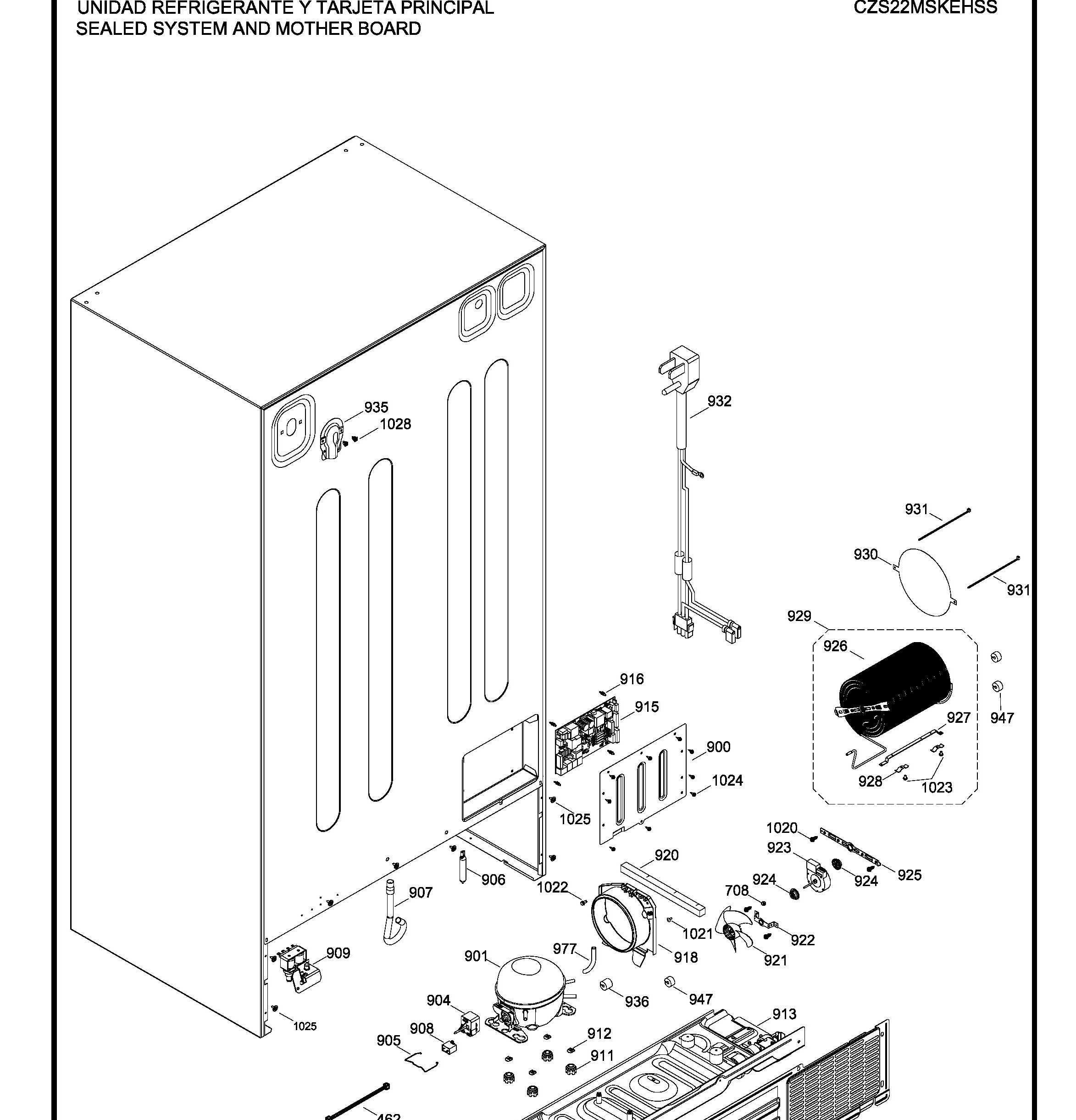 CZS22MSKEHSS Exploded View 8 appliance exploded-view parts diagram