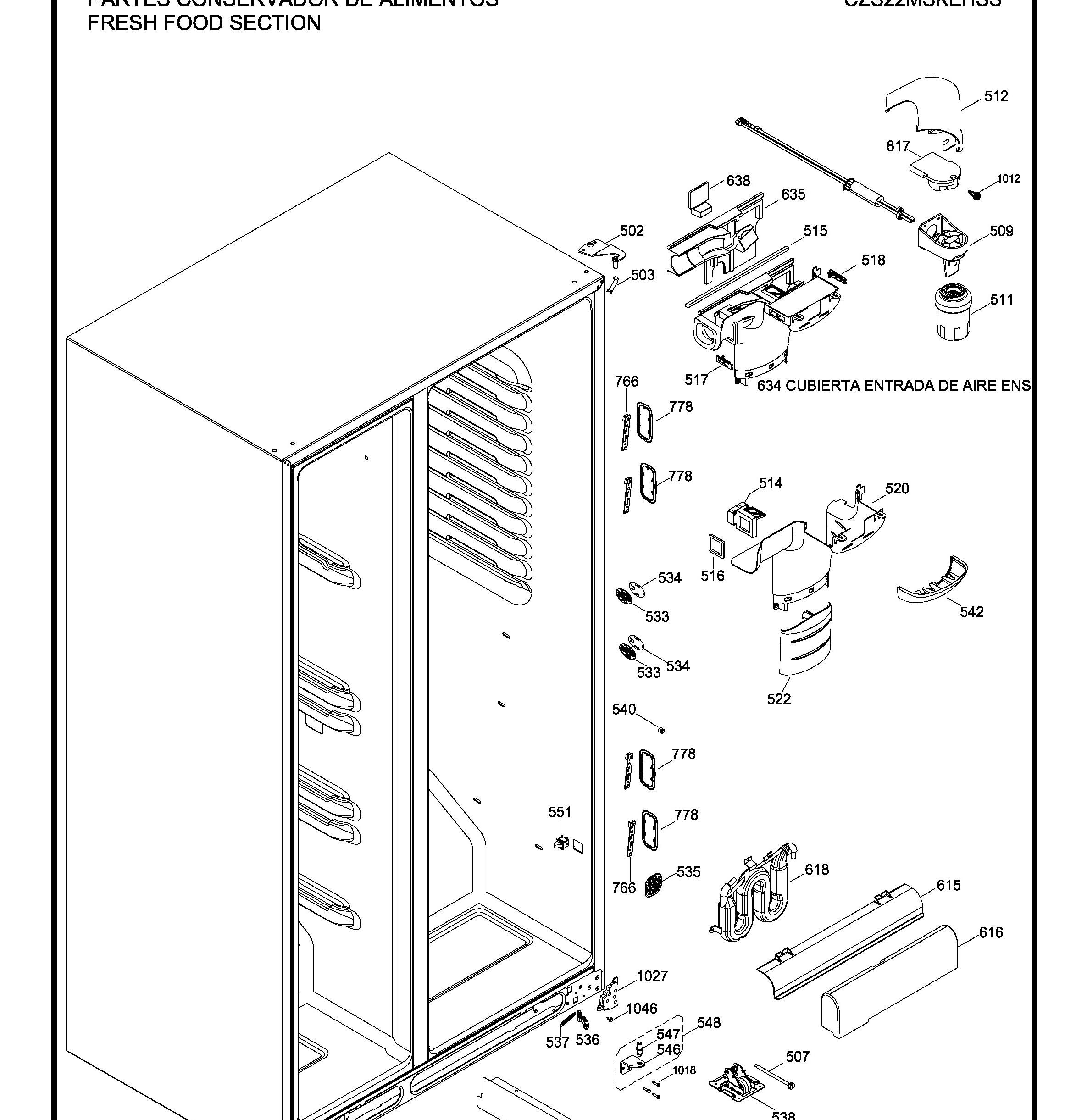 CZS22MSKEHSS Exploded View 6 appliance exploded-view parts diagram