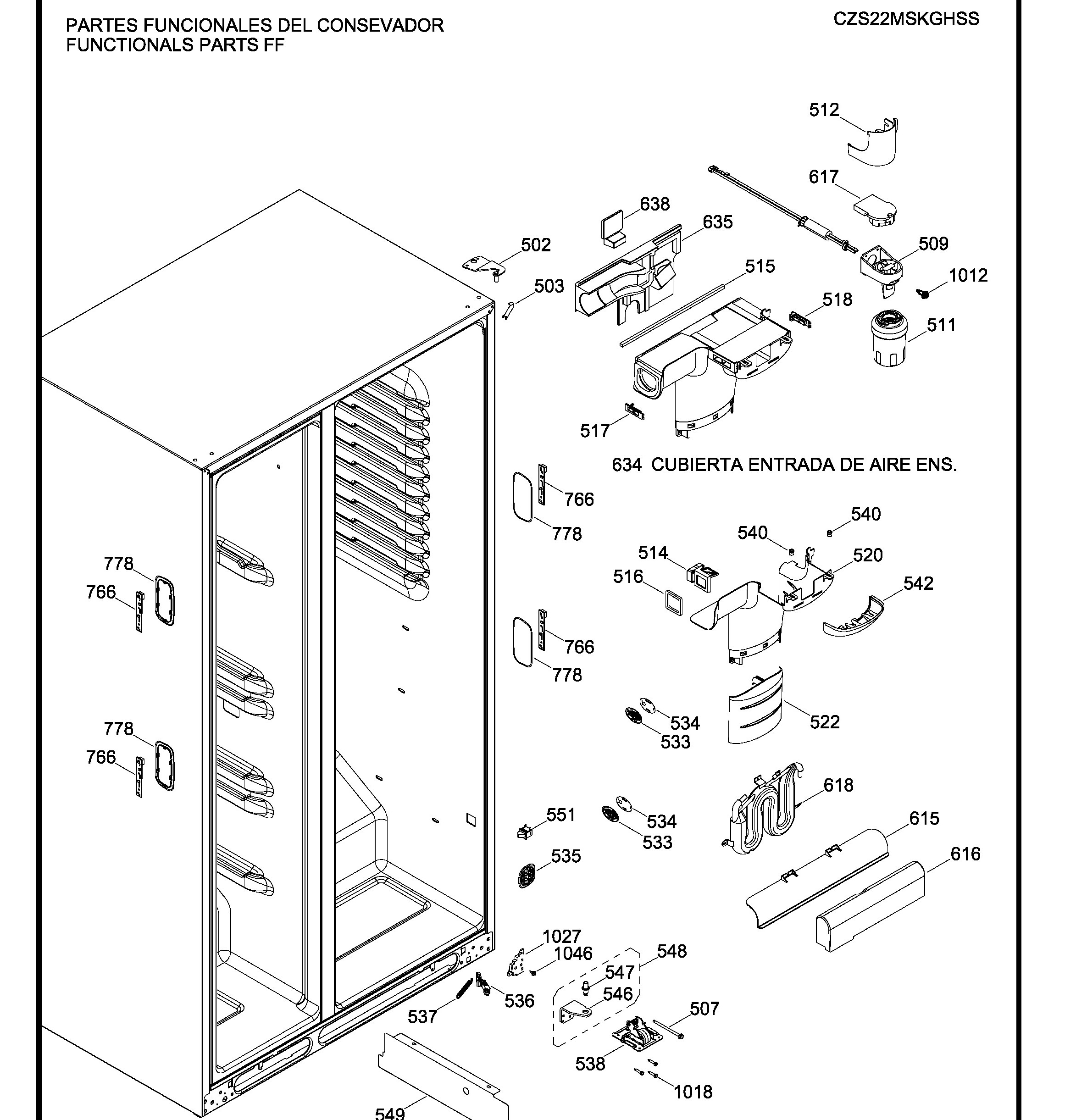 CZS22MSKGHSS Exploded View 6 appliance exploded-view parts diagram