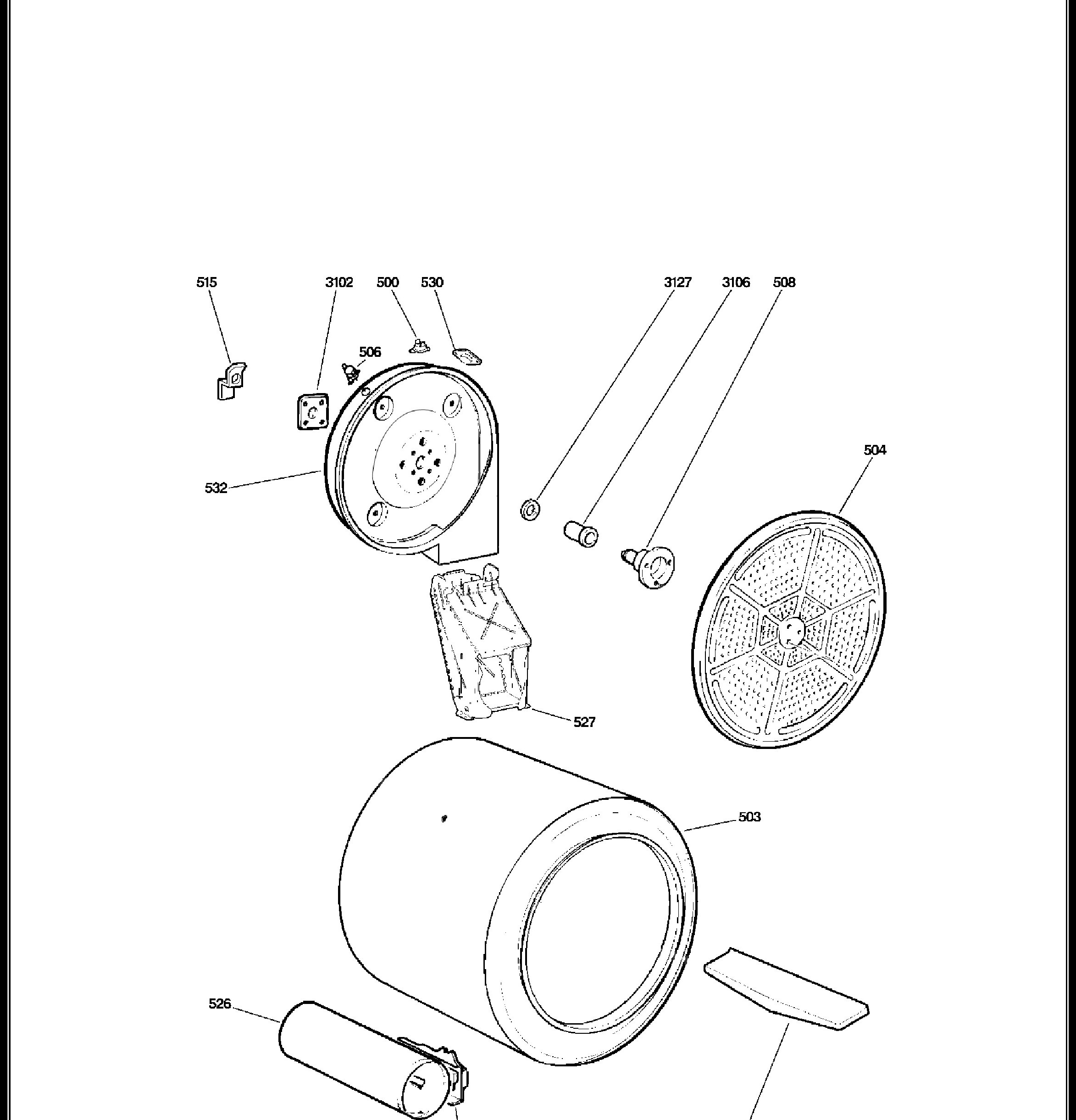 DBVH520GJ2WW Exploded View 6 appliance exploded-view parts diagram