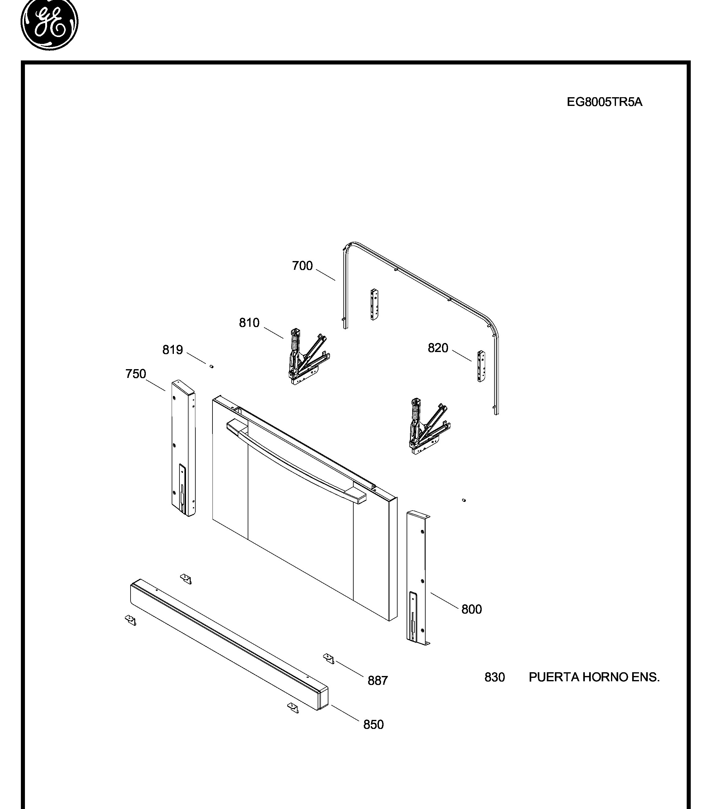 EG8005TR5A Exploded View 4 appliance exploded-view parts diagram