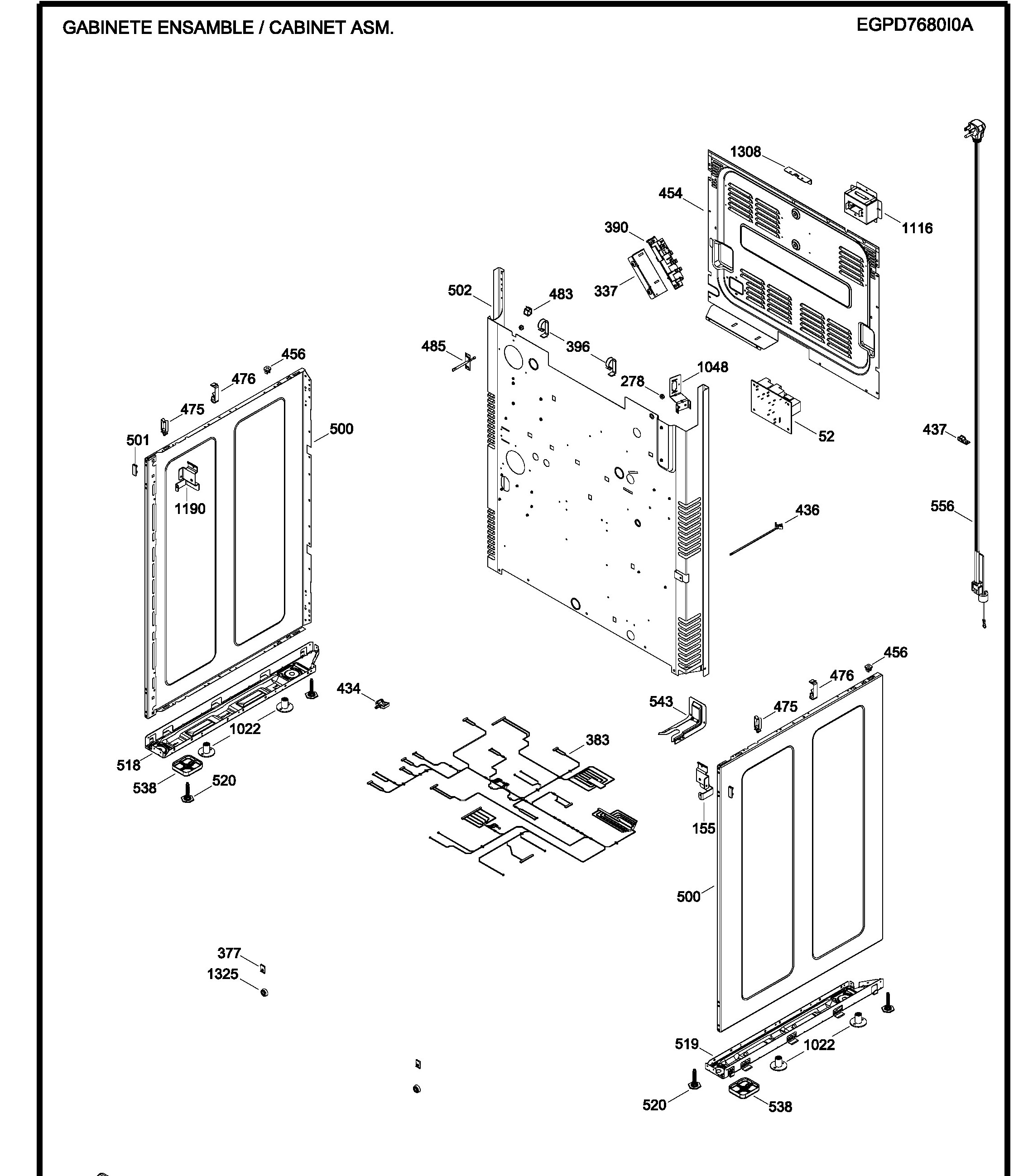 EGPD7680I0A Exploded View 5 appliance exploded-view parts diagram