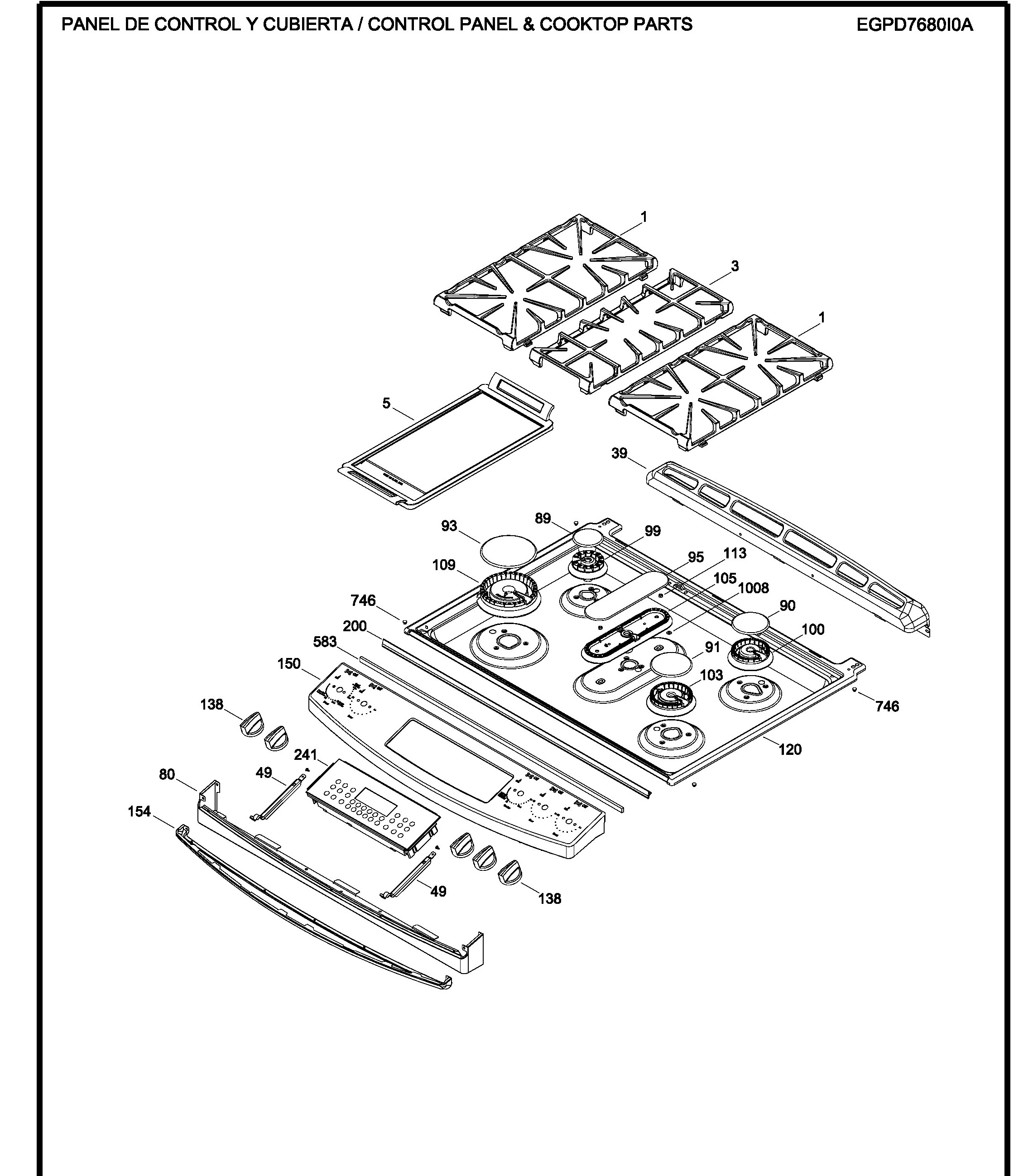EGPD7680I0A Exploded View 1 appliance exploded-view parts diagram