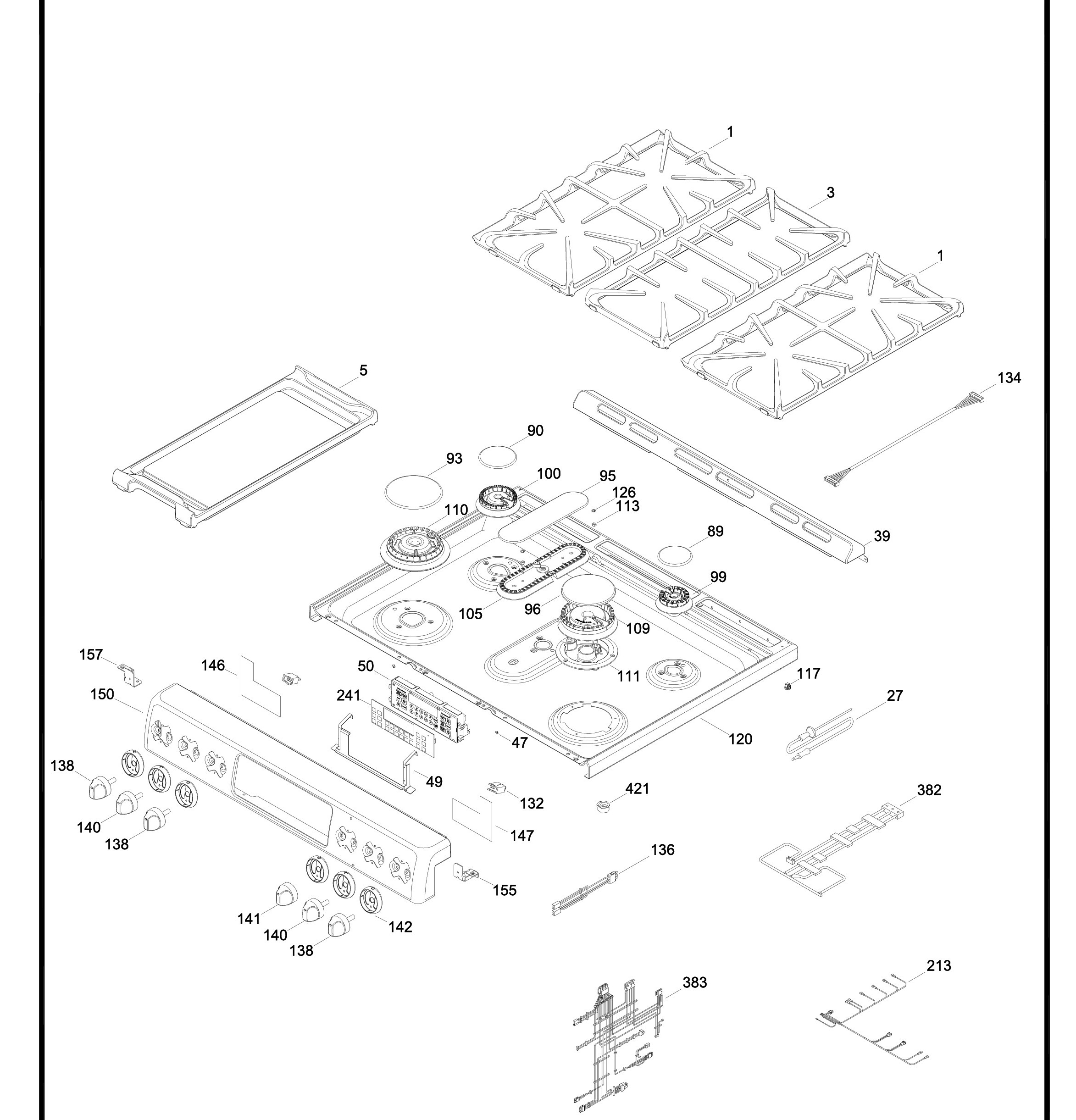 EGS980SE0C Exploded View 1 appliance exploded-view parts diagram